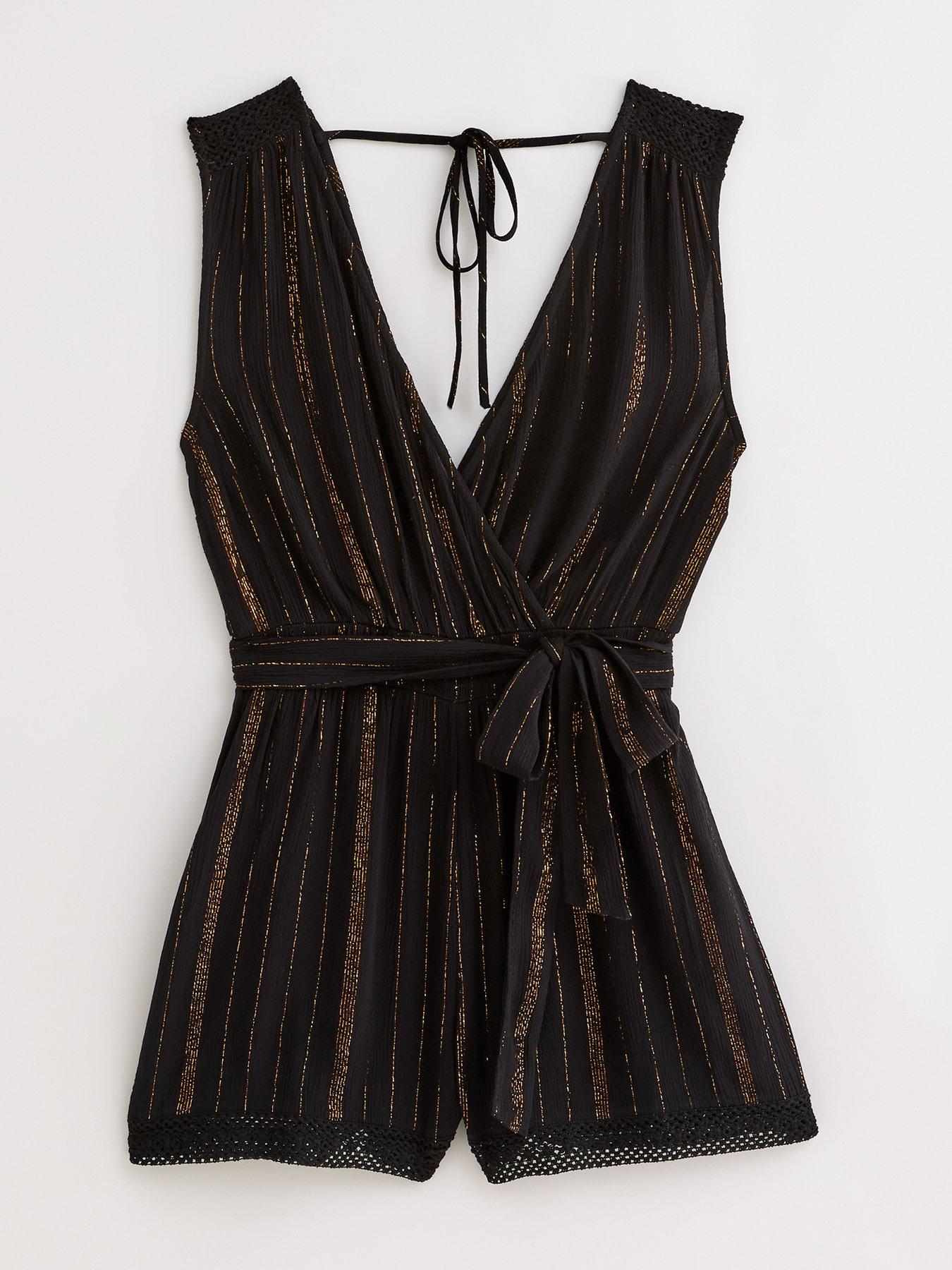 new-look-black-metallic-stripe-beach-playsuitdetail