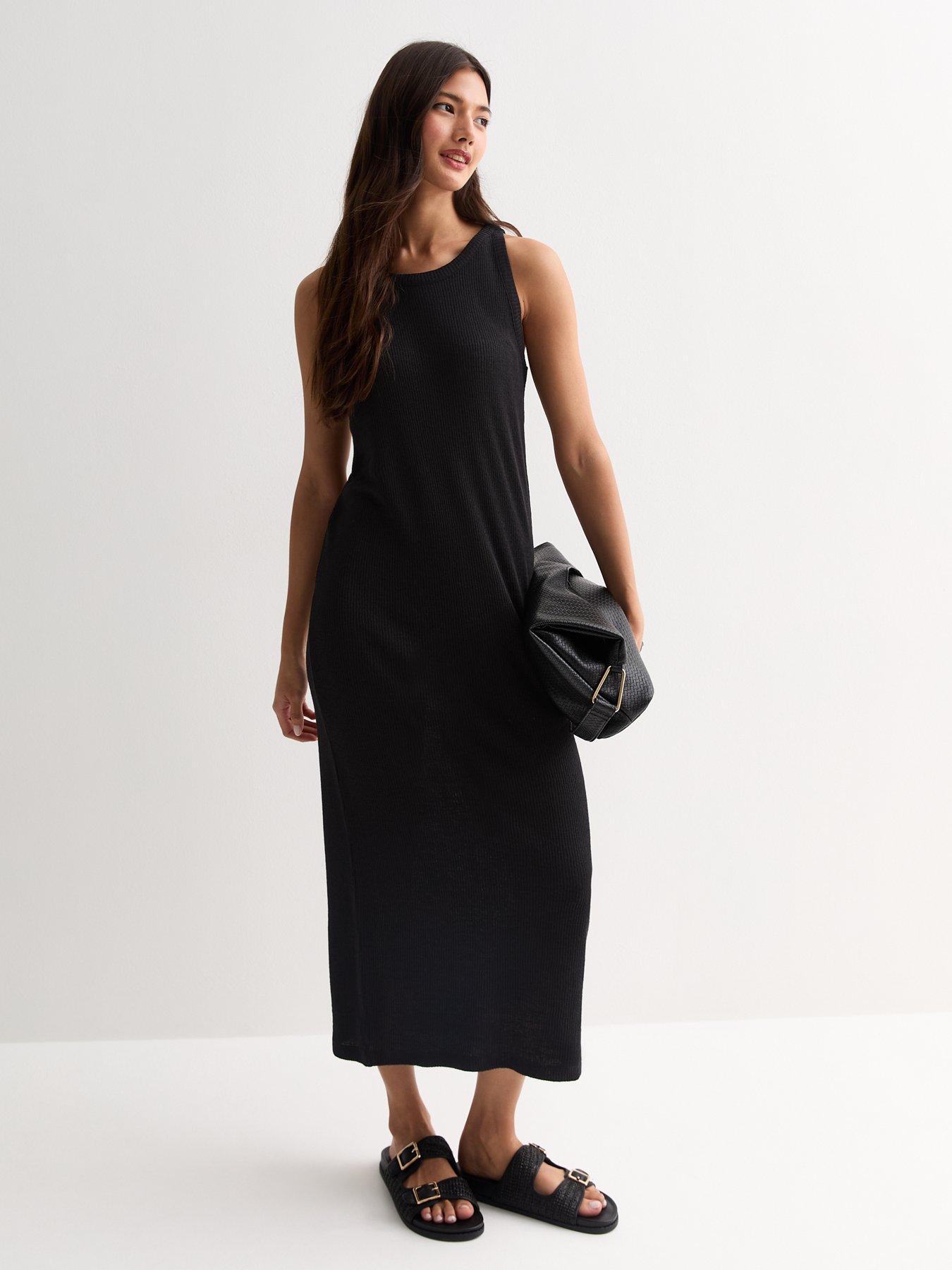 new-look-black-ribbed-racer-midi-dressback