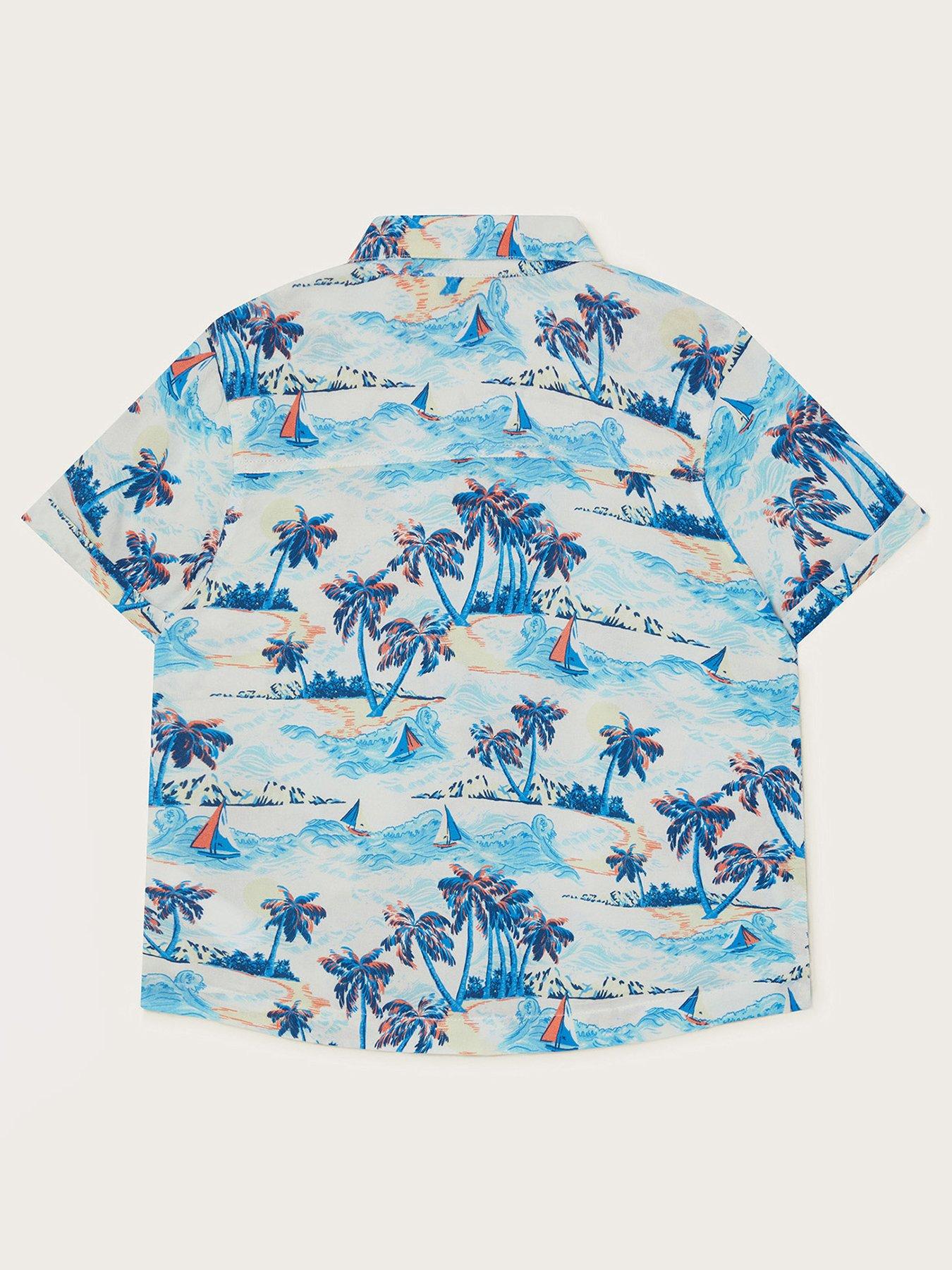 Image 2 of 3 of Monsoon Boys Palm Print Shirt - Multi