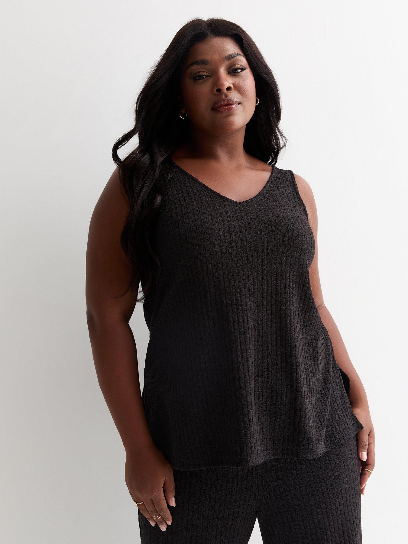 new-look-curves-black-ribbed-v-neck-vest