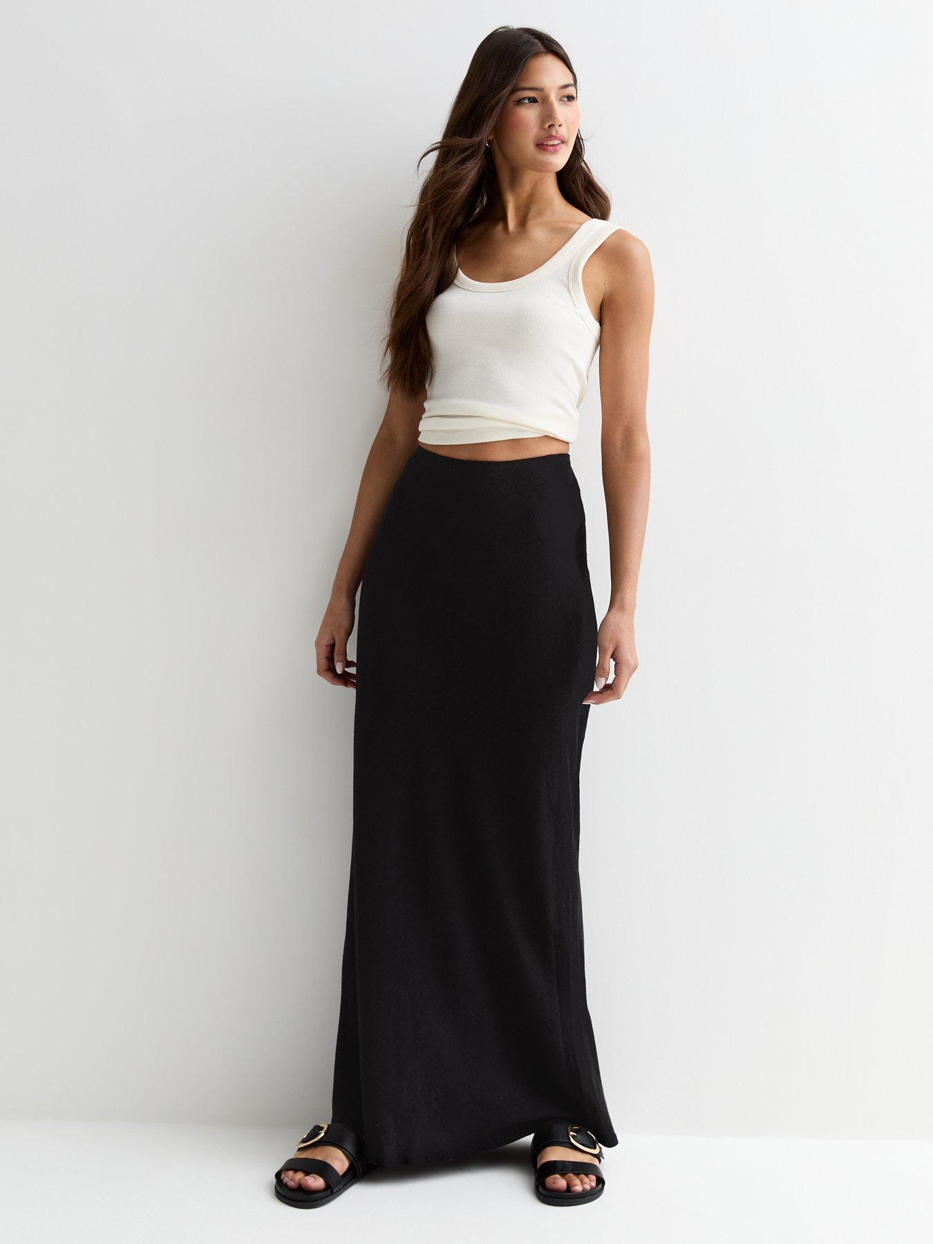 new-look-black-bias-cut-maxi-skirt