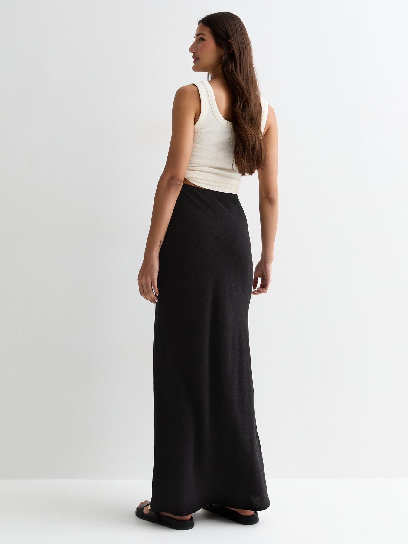 new-look-black-bias-cut-maxi-skirtstillFront