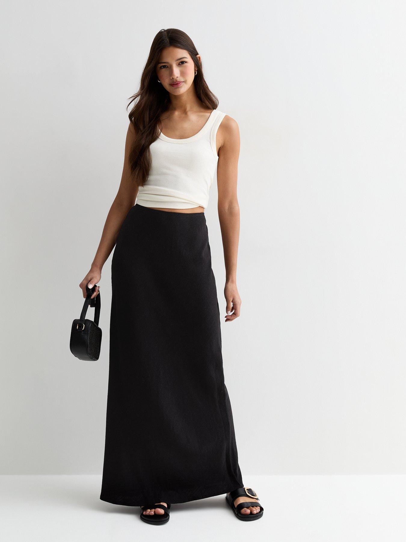 new-look-black-bias-cut-maxi-skirtback