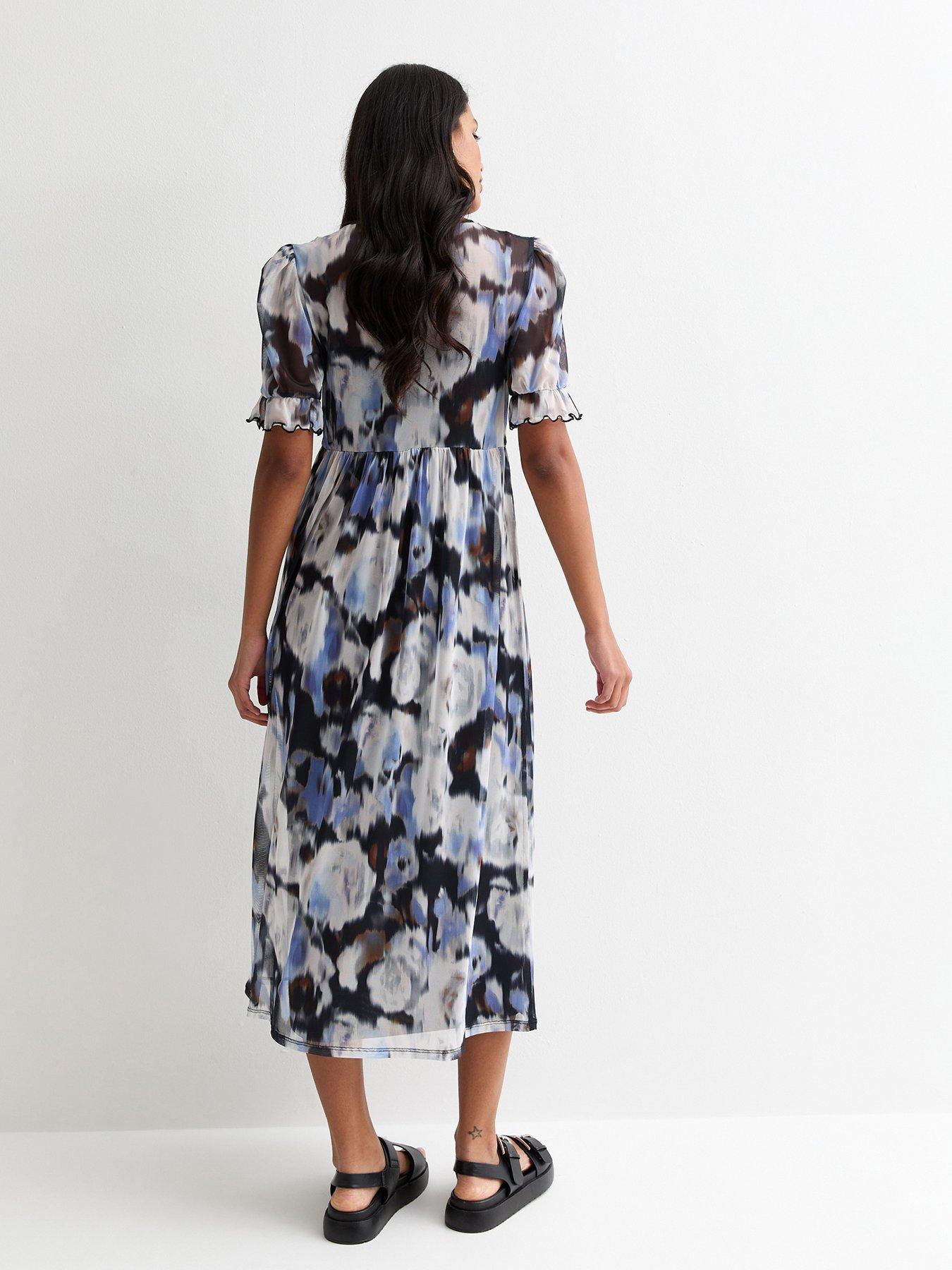 new-look-blue-rose-print-mesh-smock-midi-dressstillFront