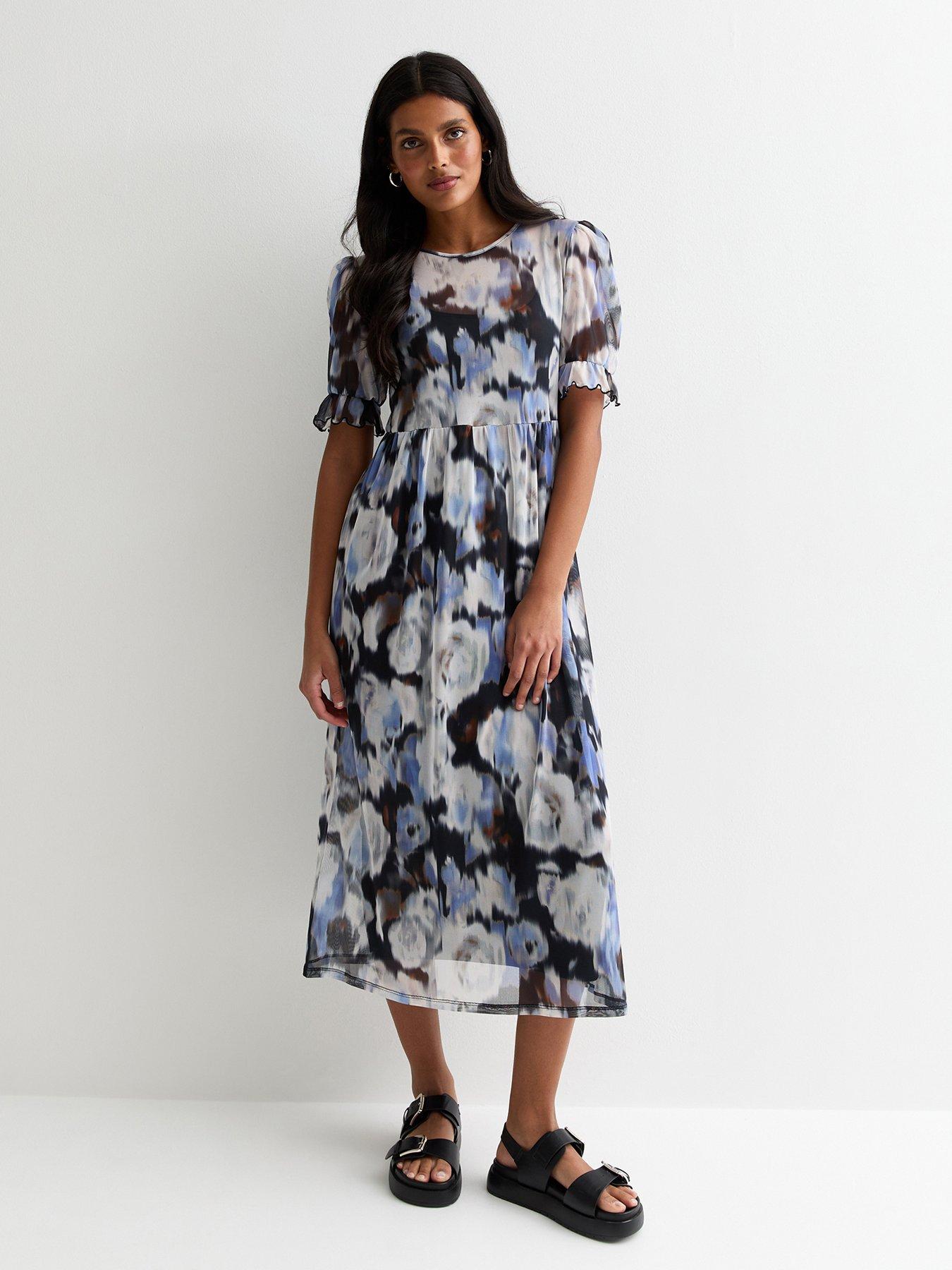 new-look-blue-rose-print-mesh-smock-midi-dressback