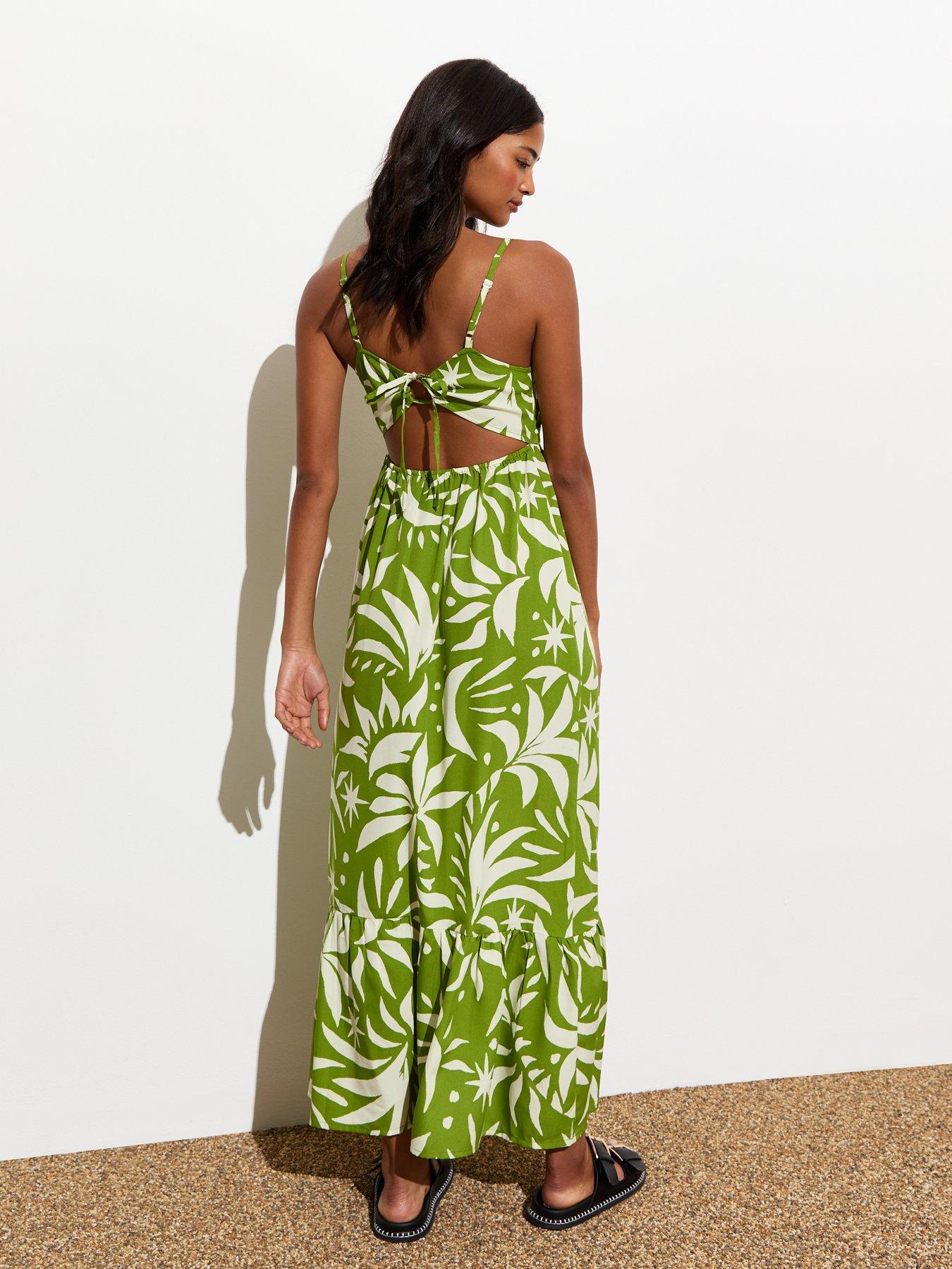 new-look-green-tropical-print-tie-back-midaxi-dressstillFront