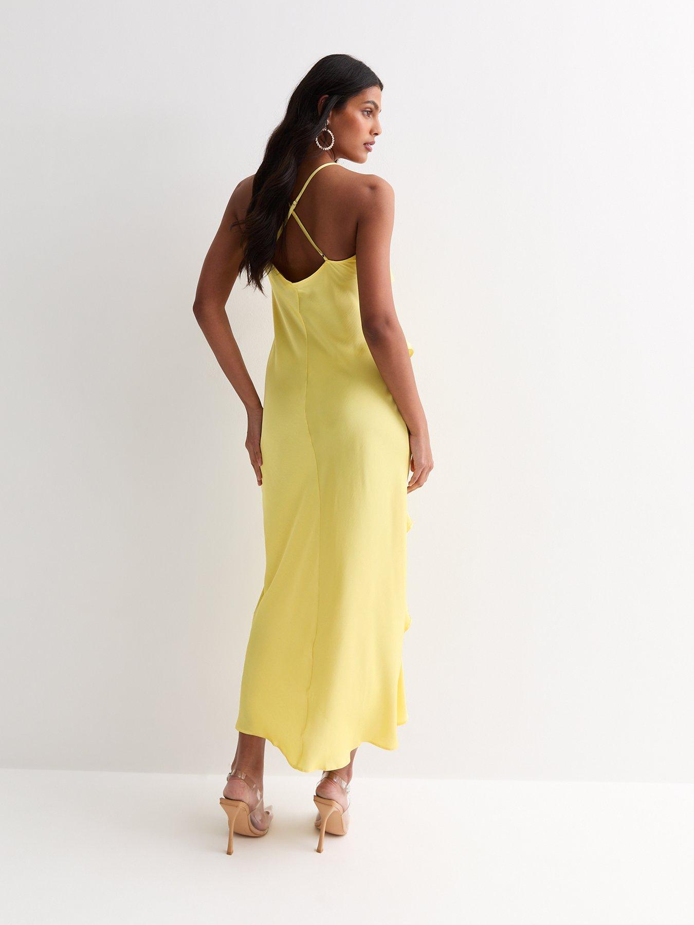 new-look-yellow-ruffle-split-hem-strappy-midaxi-dressstillFront