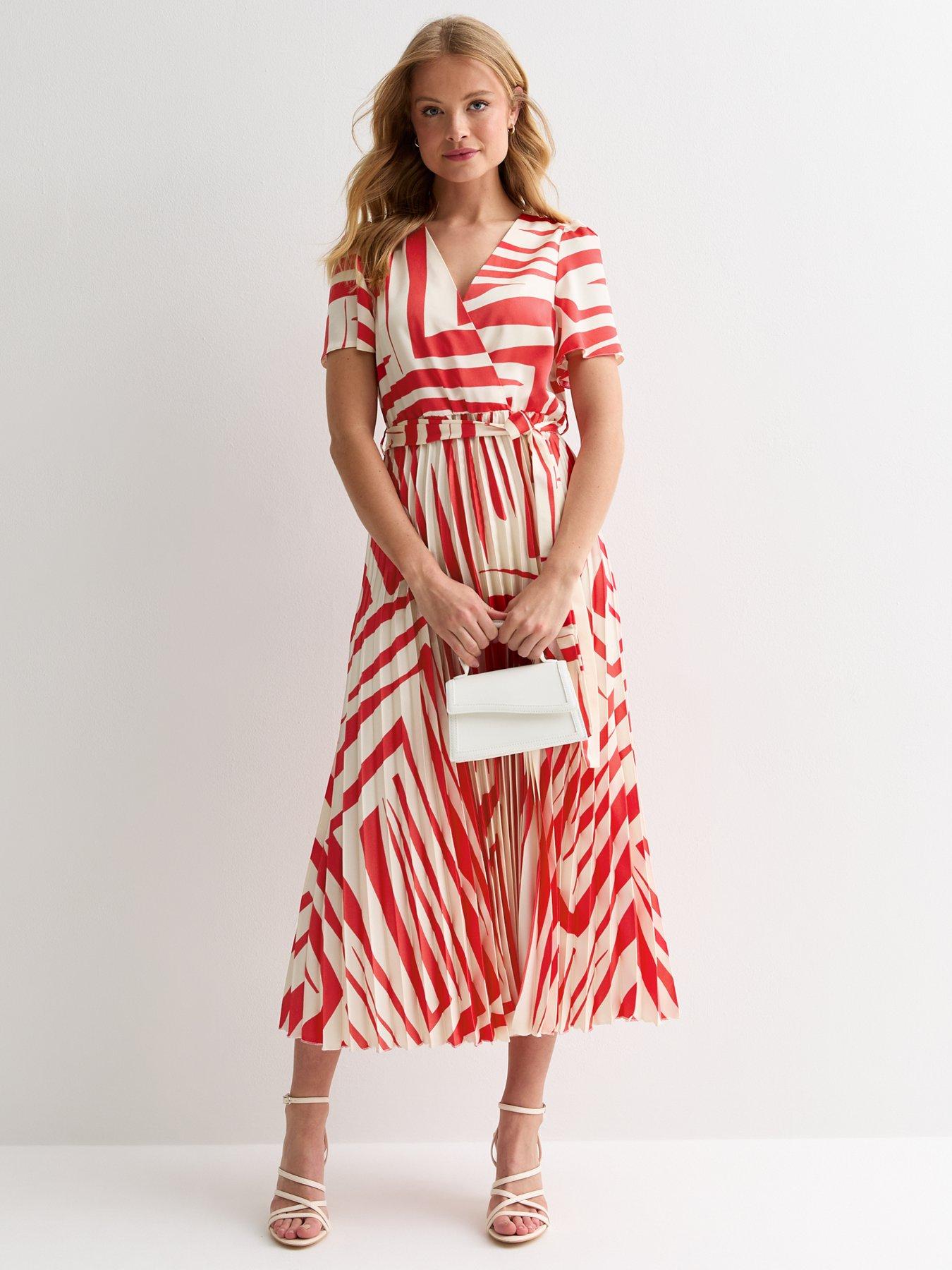 new-look-red-mark-making-pleated-satin-midi-dress-print