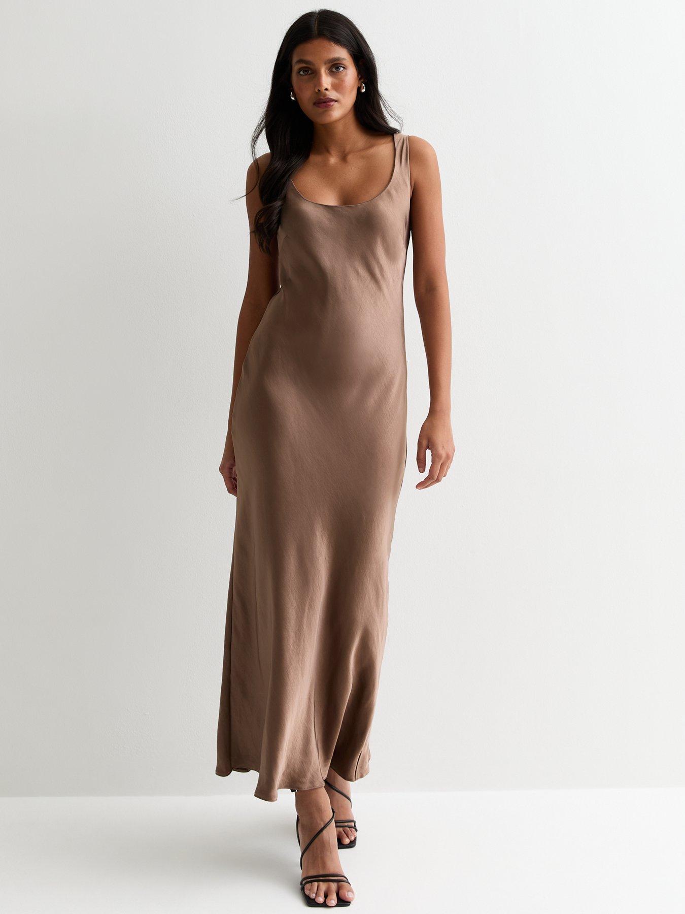 new-look-brown-satin-scoop-neck-midaxi-slip-dress