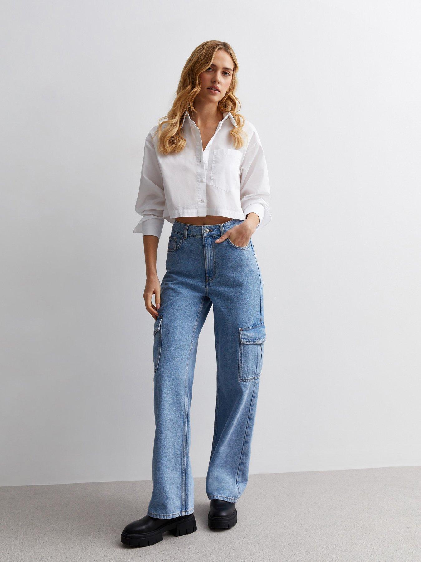 new-look-blue-high-waist-cargo-jeans