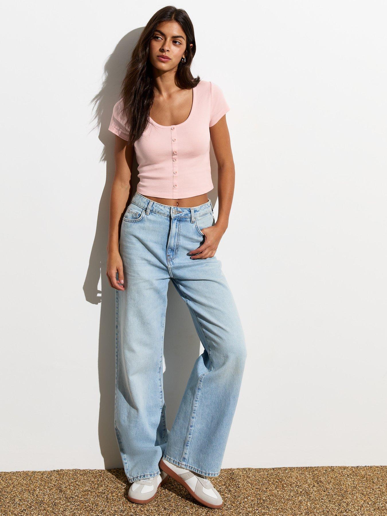 new-look-pale-pink-button-front-crop-cotton-t-shirtback