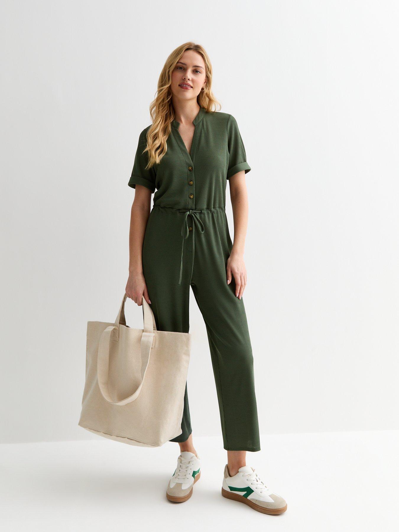 new-look-ribbed-drawstring-waist-jumpsuit-khakiback