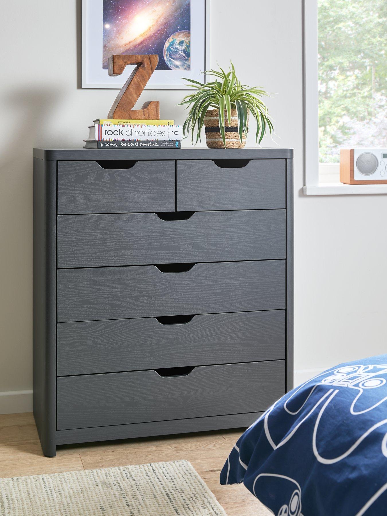 Image 1 of 6 of The Very Collection Aspen 4&nbsp;+&nbsp;2 Drawer Chest - Dark Grey Oak Effect