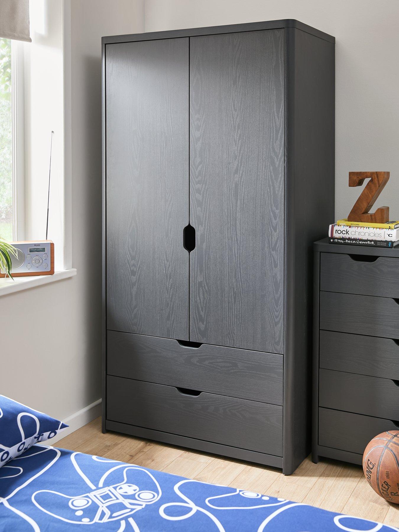 Very Home Aspen 2 Door, 2 Drawer Wardrobe - Dark Grey Oak Effect