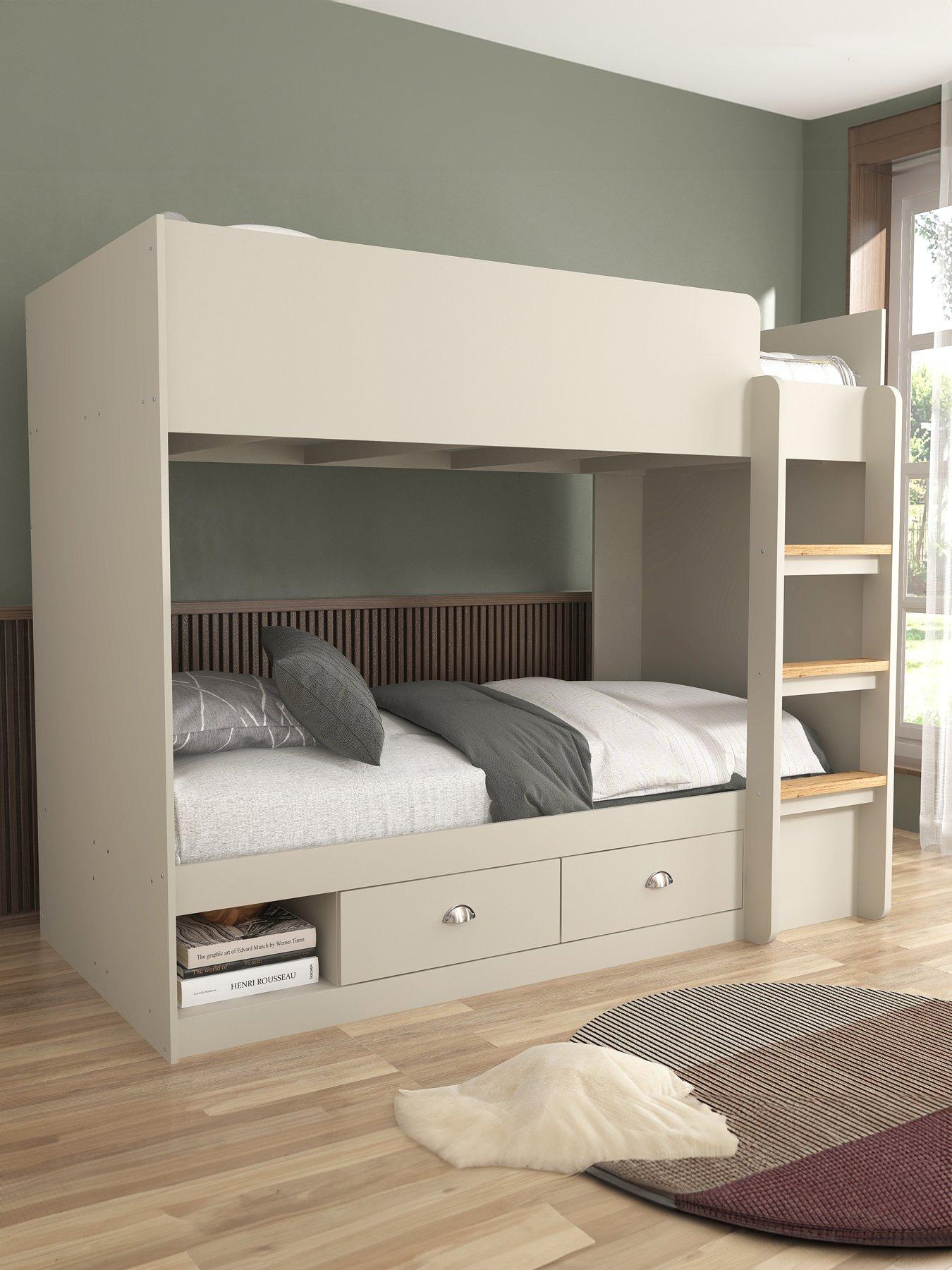 Image 1 of 7 of The Very Collection Atlanta Storage Bunk Bed with Mattress Options (Buy &amp; SAVE!) - Grey