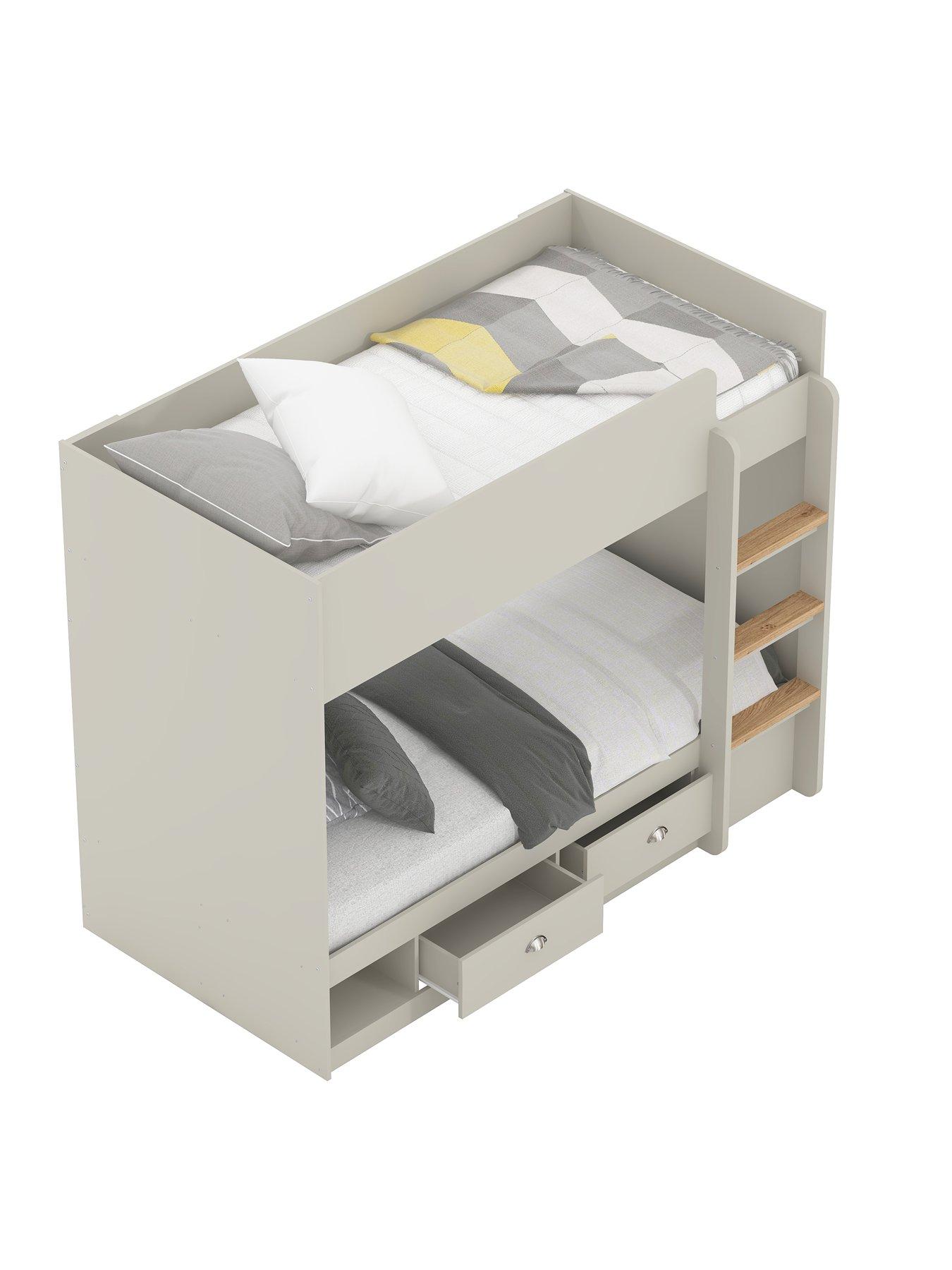 Image 3 of 7 of The Very Collection Atlanta Storage Bunk Bed with Mattress Options (Buy &amp; SAVE!) - Grey