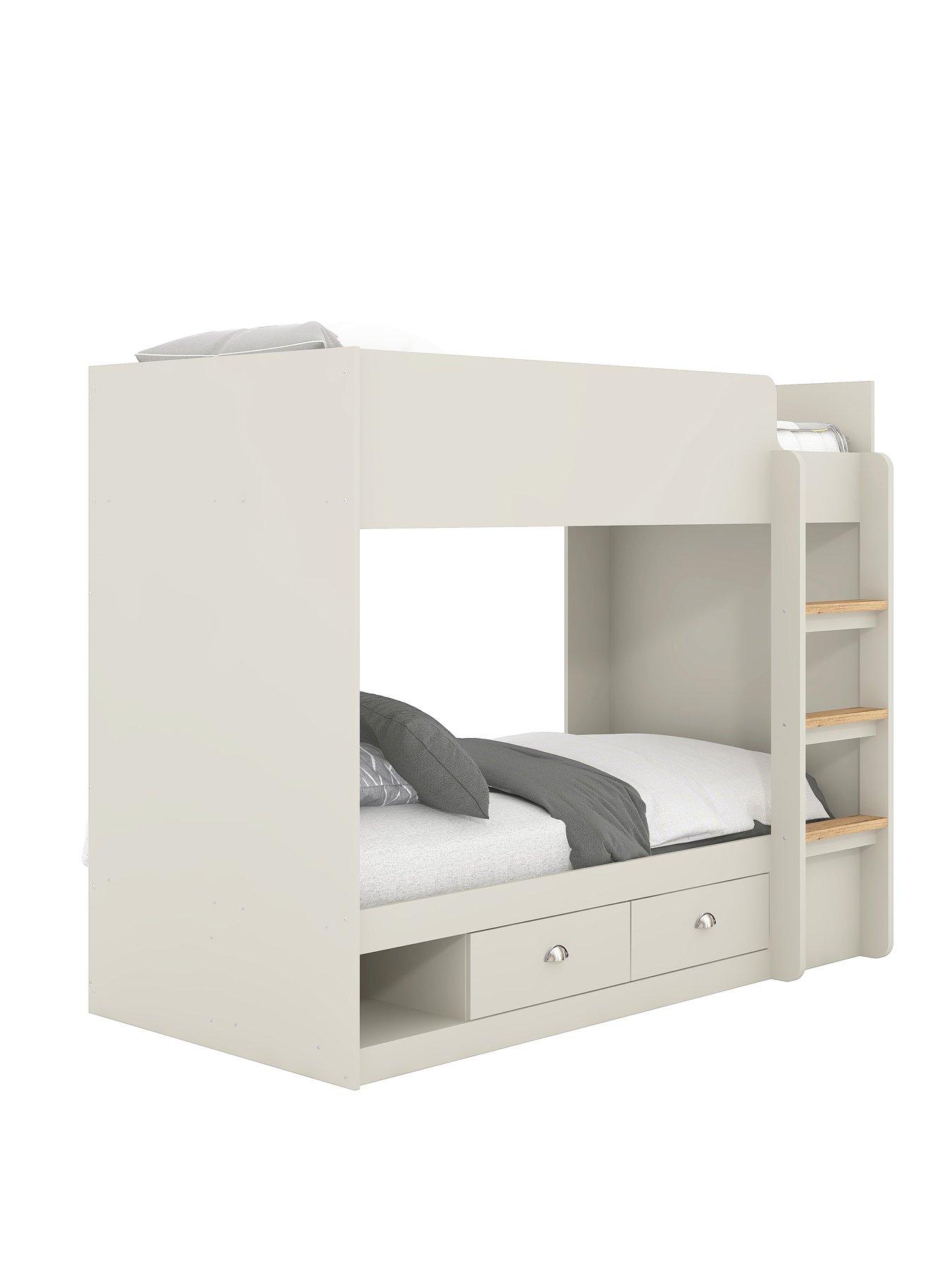 Image 4 of 7 of The Very Collection Atlanta Storage Bunk Bed with Mattress Options (Buy &amp; SAVE!) - Grey