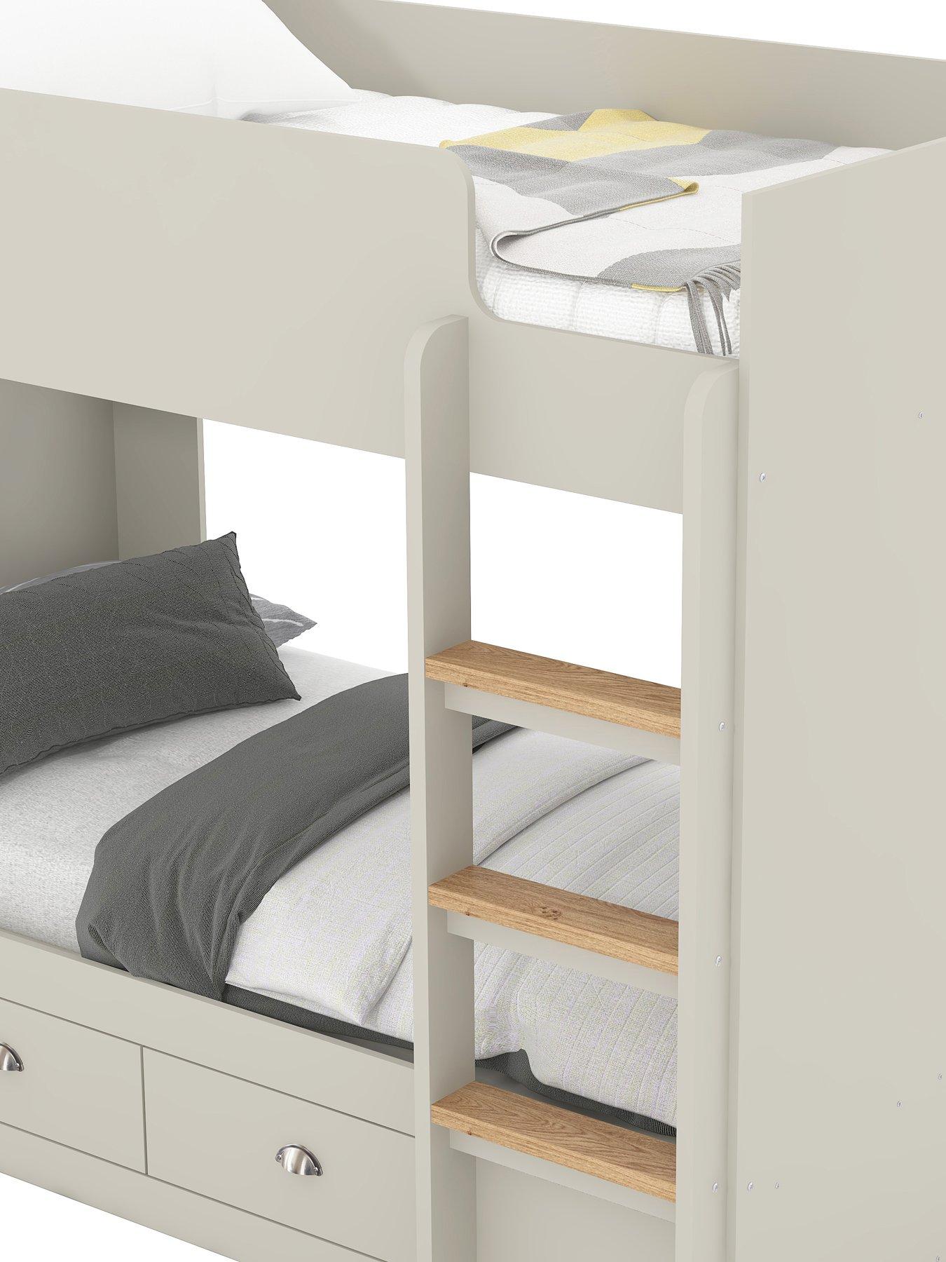Image 5 of 7 of The Very Collection Atlanta Storage Bunk Bed with Mattress Options (Buy &amp; SAVE!) - Grey
