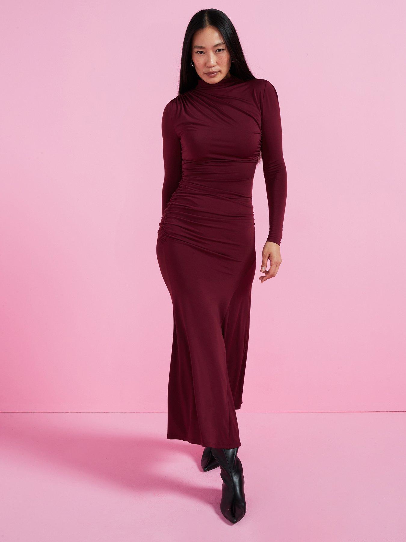 v-by-very-high-neck-draped-jersey-midaxi-dress-burgundy