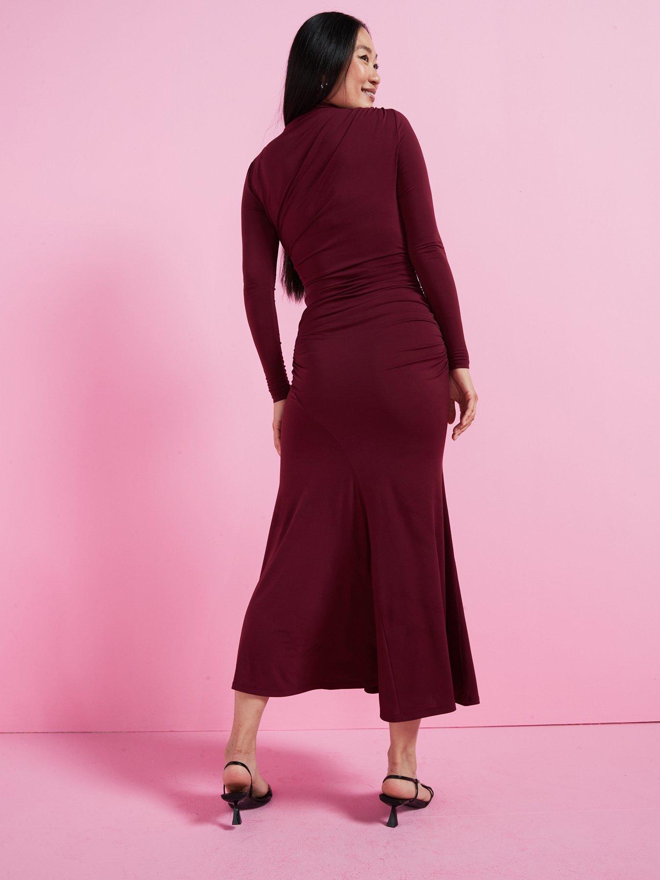 v-by-very-high-neck-draped-jersey-midaxi-dress-burgundystillFront