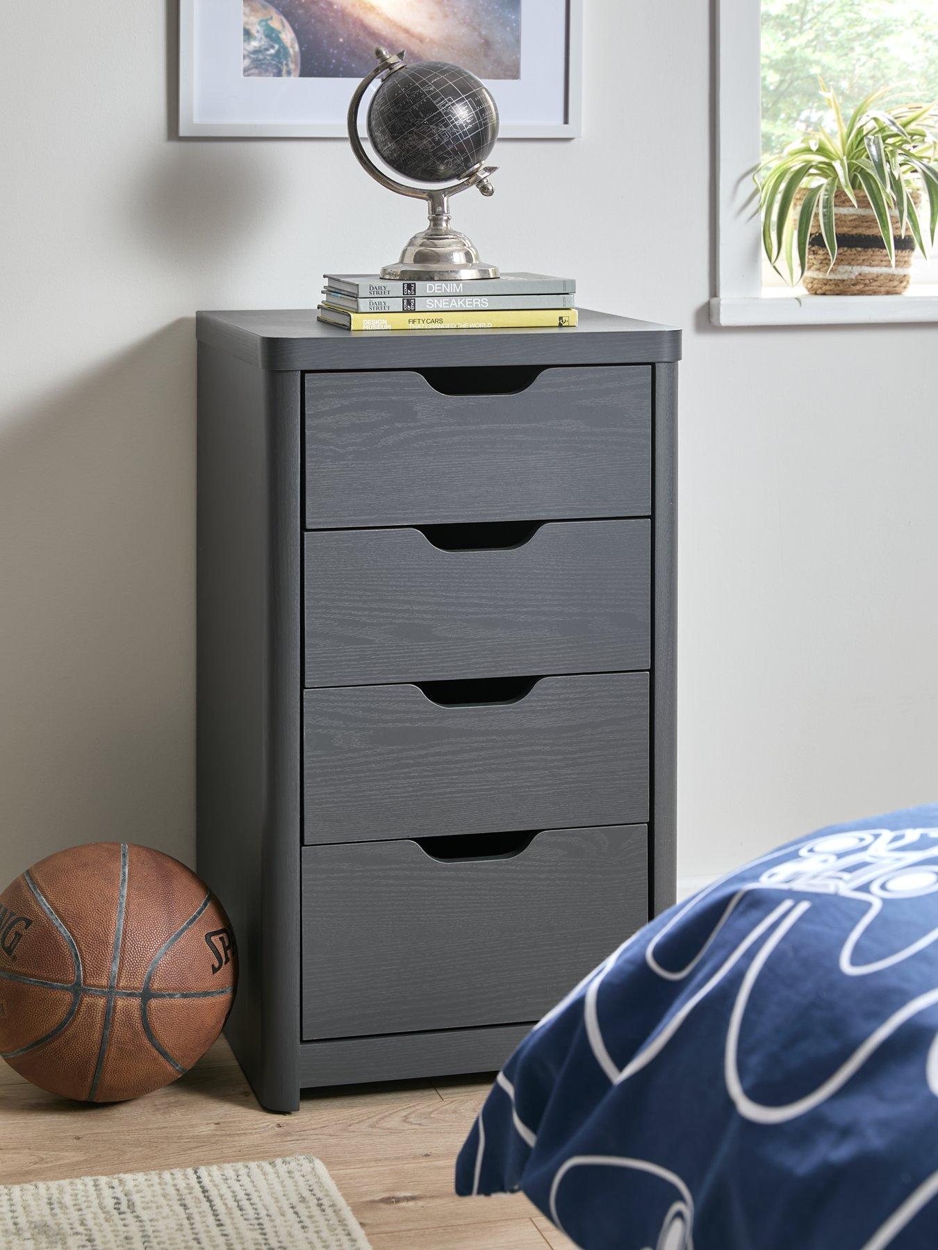the-very-collection-aspen-childrensnbspslim-4-drawer-chest-dark-grey-oak-effect