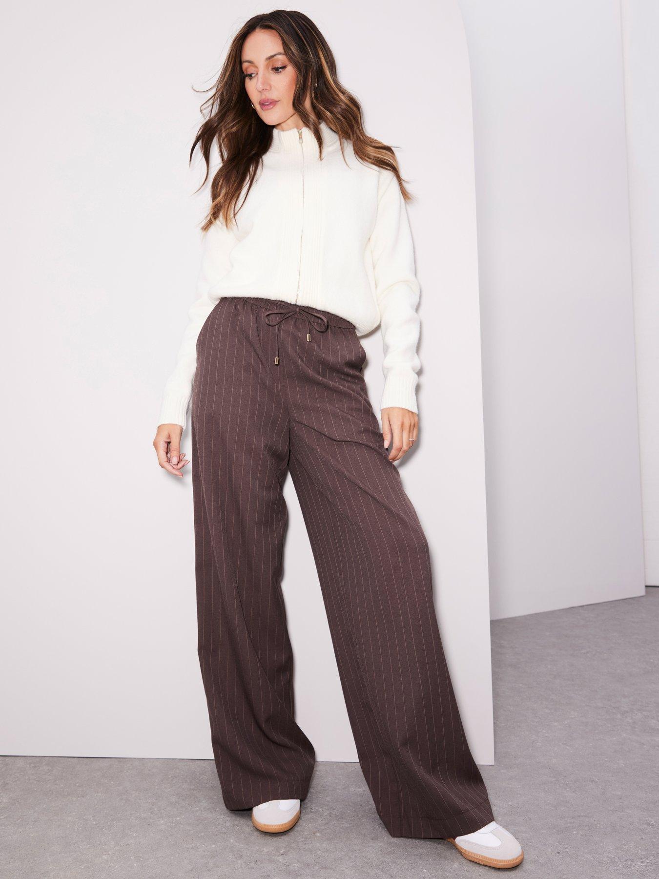 michelle-keegan-wide-leg-pinstriped-trousers-brownnbsp