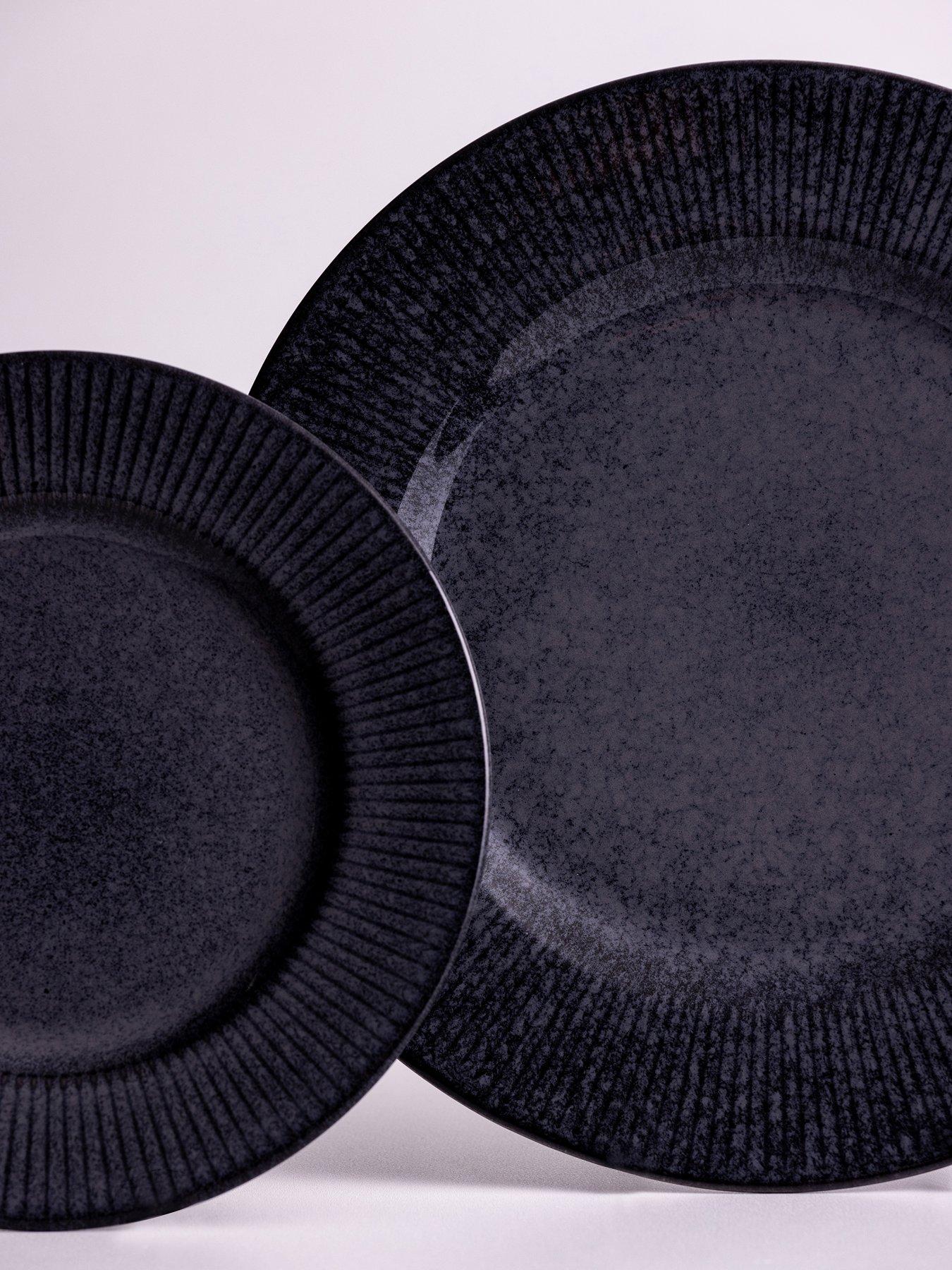 Image 3 of 4 of Mason Cash Reactive Linear Set of 4 Side Plates &ndash; Black