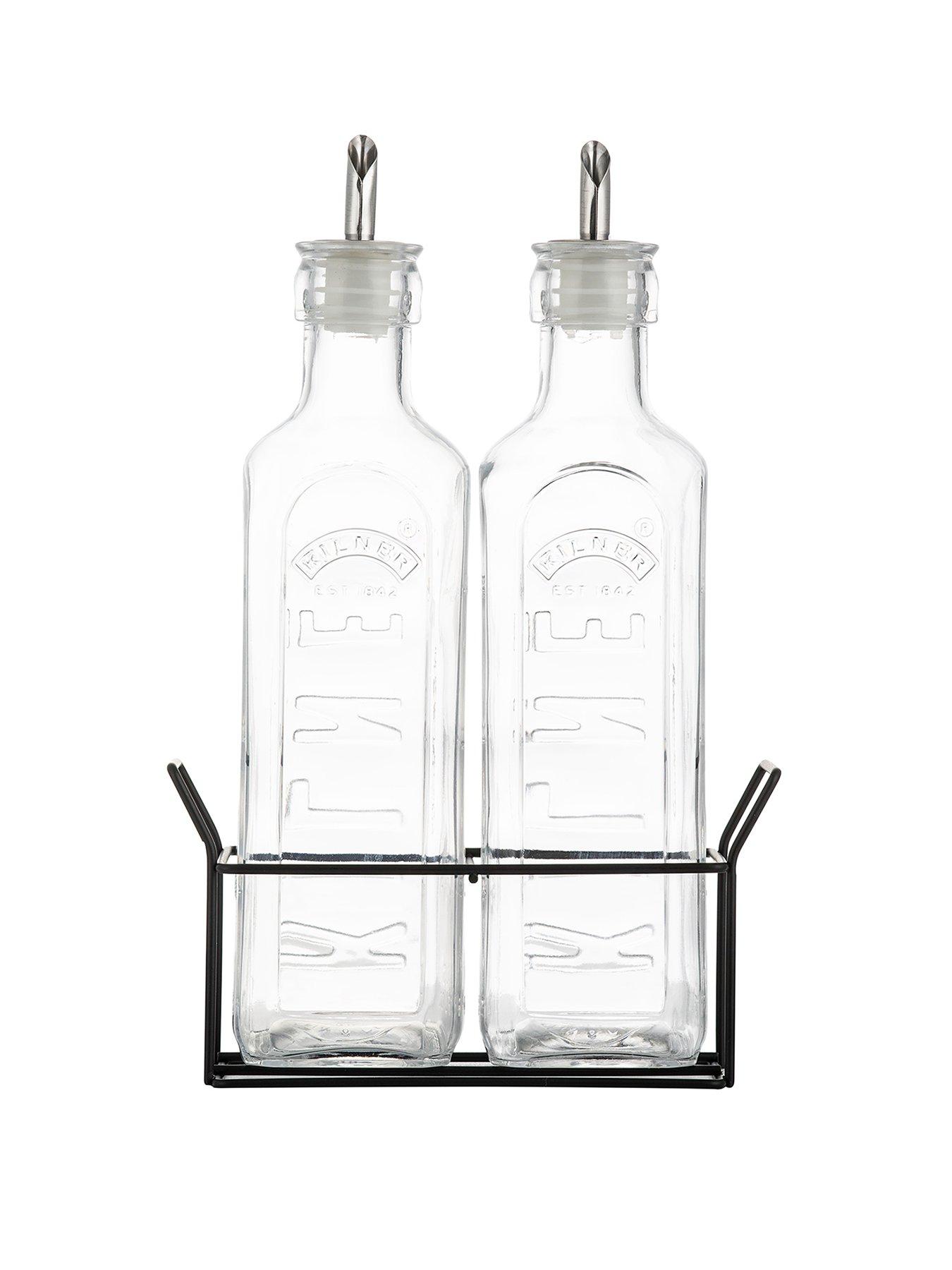 undefined Set Of 2 Oil Bottles  &  Metal Rack