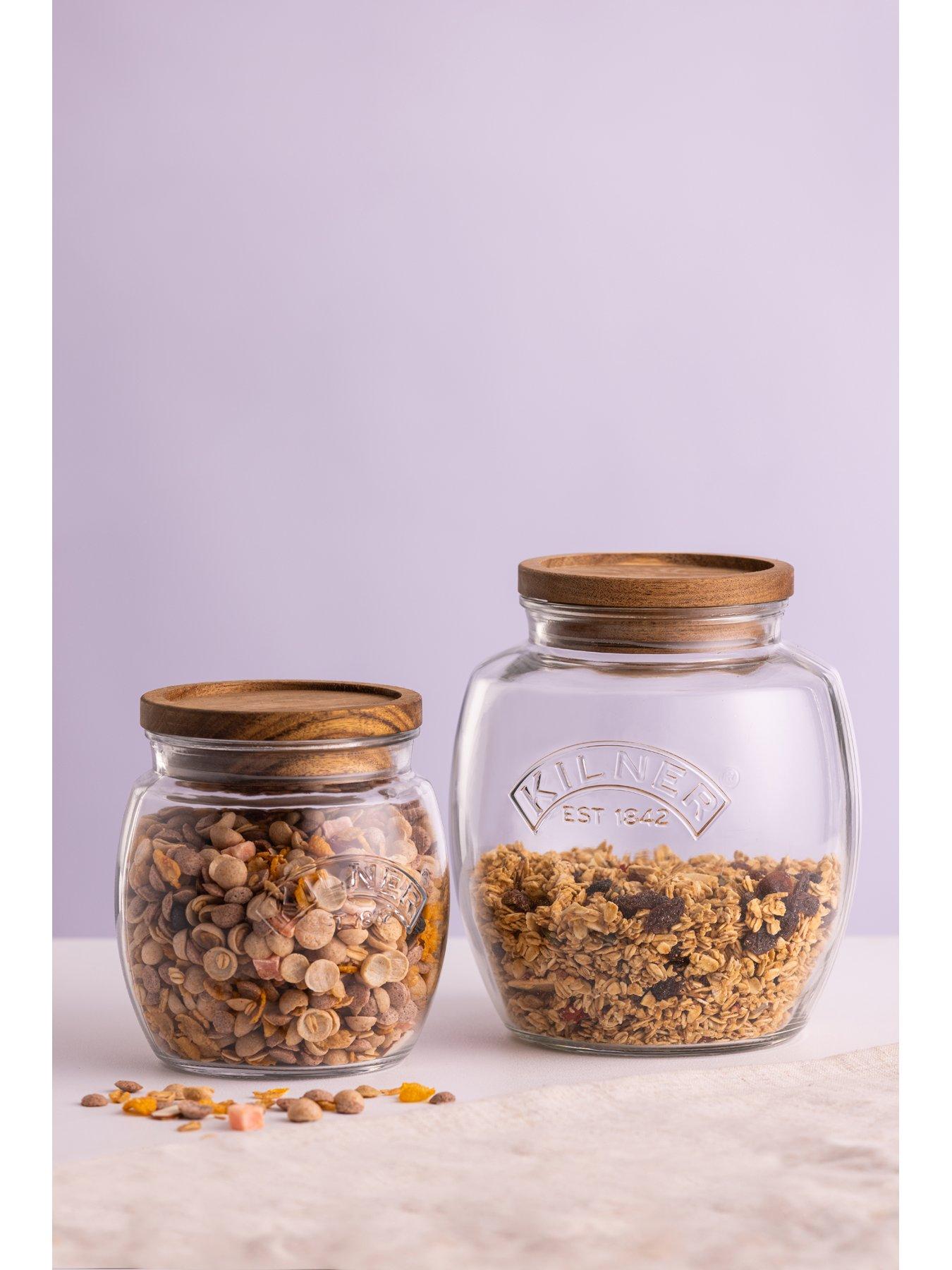 Image 3 of 4 of KILNER Set Of 2 Universal Jars with Wooden Lid