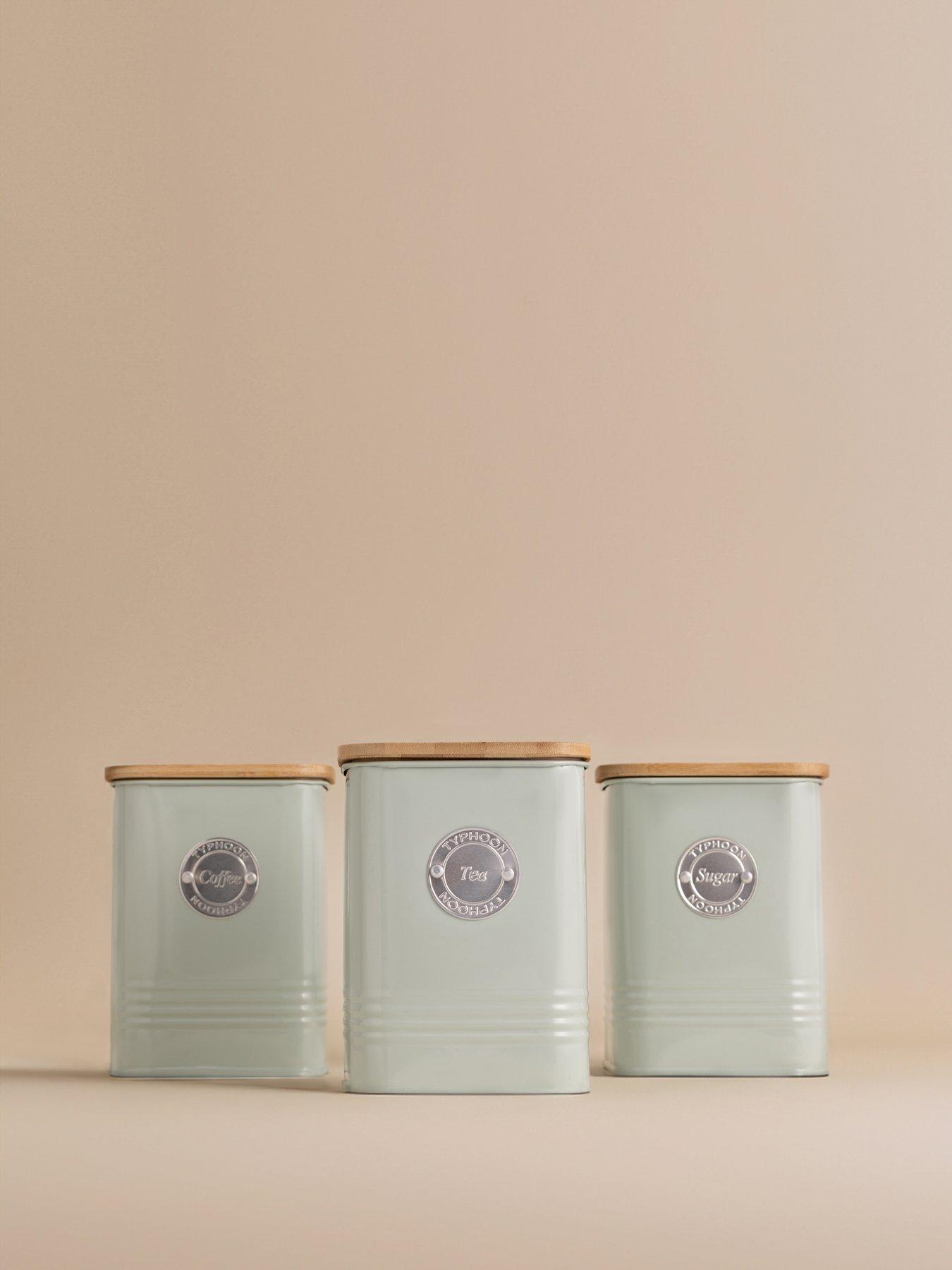 Typhoon Living Squircle Set of 3 Tea, Coffee, Sugar Canisters - Mint Green
