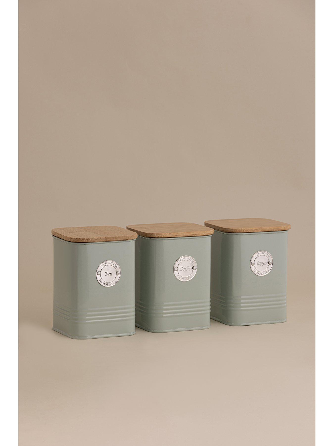 Image 4 of 5 of Typhoon Living Squircle Set of 3 Tea, Coffee, Sugar Canisters - Mint Green