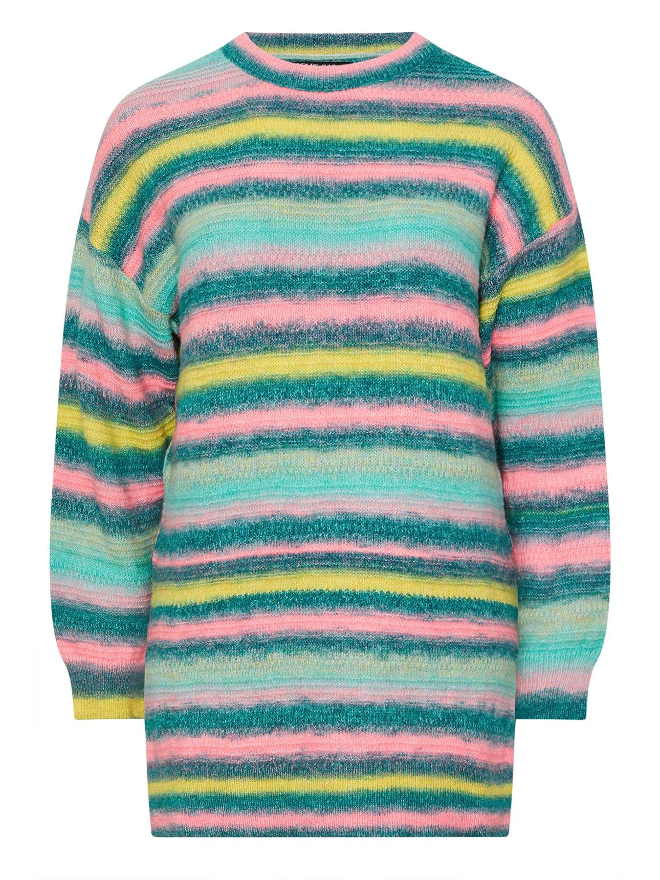 Image 5 of 5 of Yours Curve Multi Colour Stripe Jumper - Blue