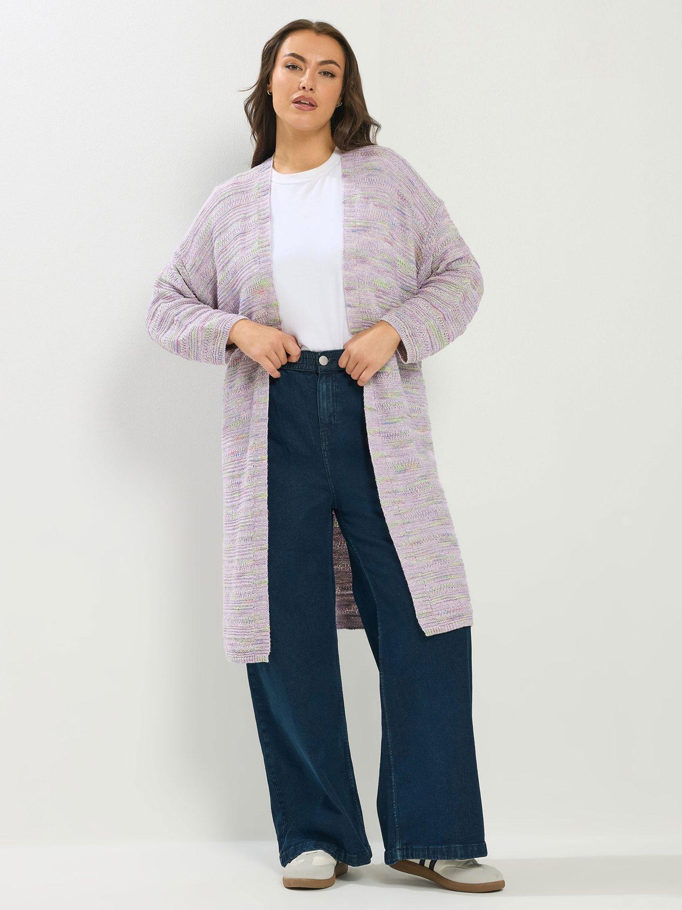 yours-curve-stripe-space-dyed-cardigan-purplefront