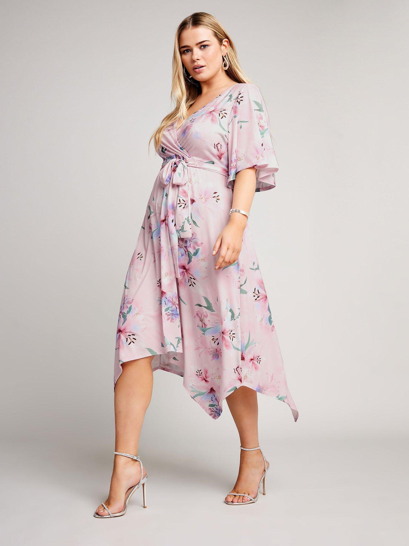 yours-curve-floral-hanky-hem-wrap-dress-pinkback