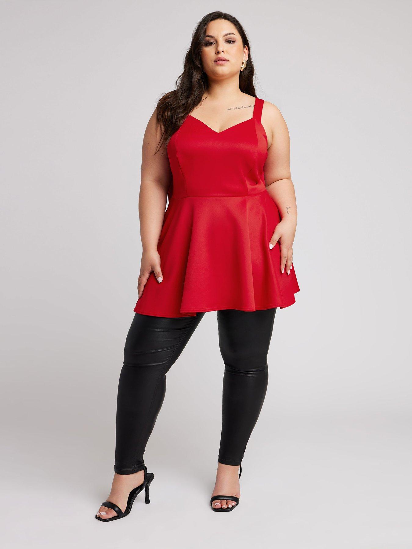 yours-curve-bow-back-peplum-top-redback