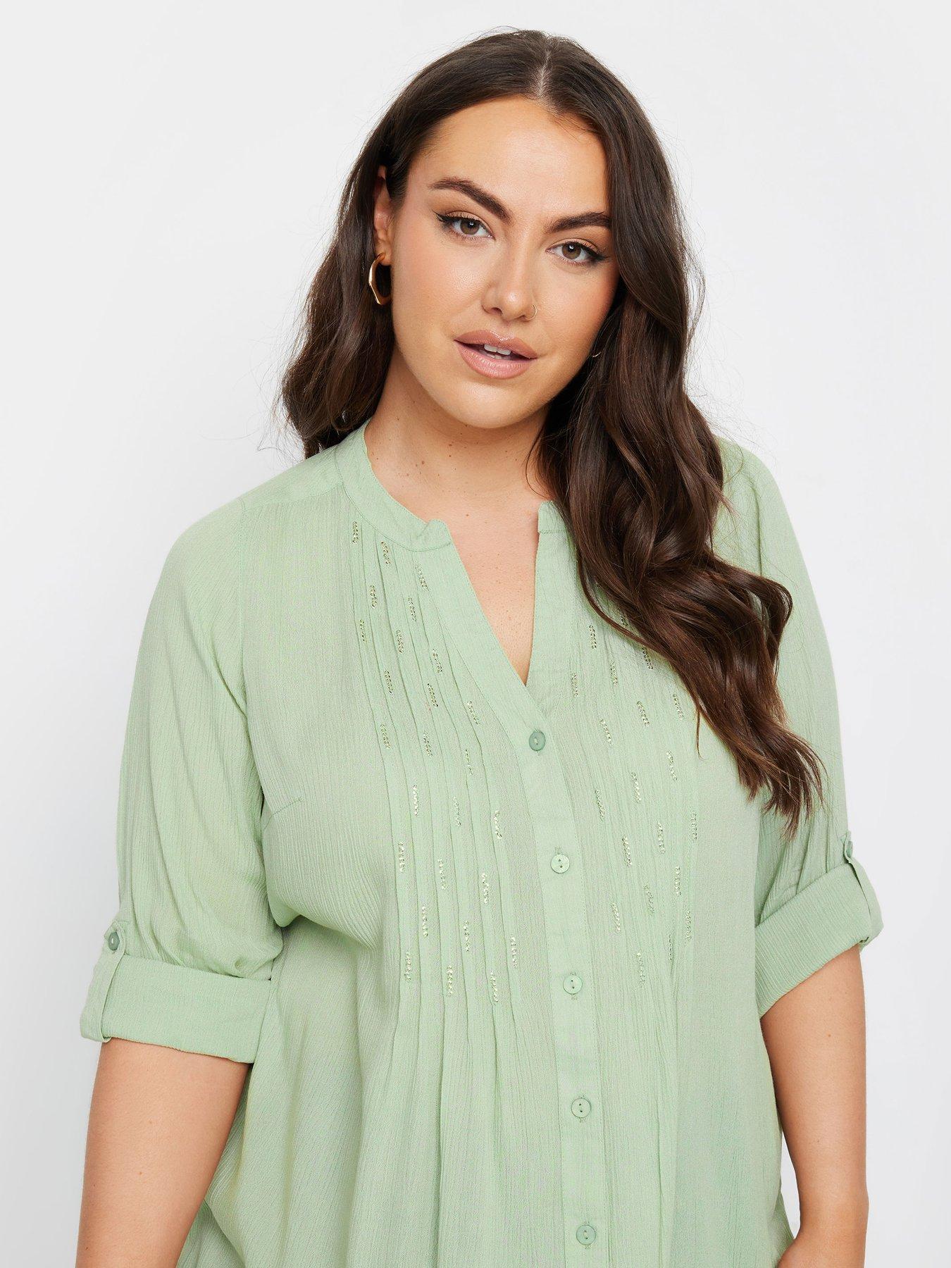 yours-curve-pintuck-shirt-solid-sage-greenoutfit