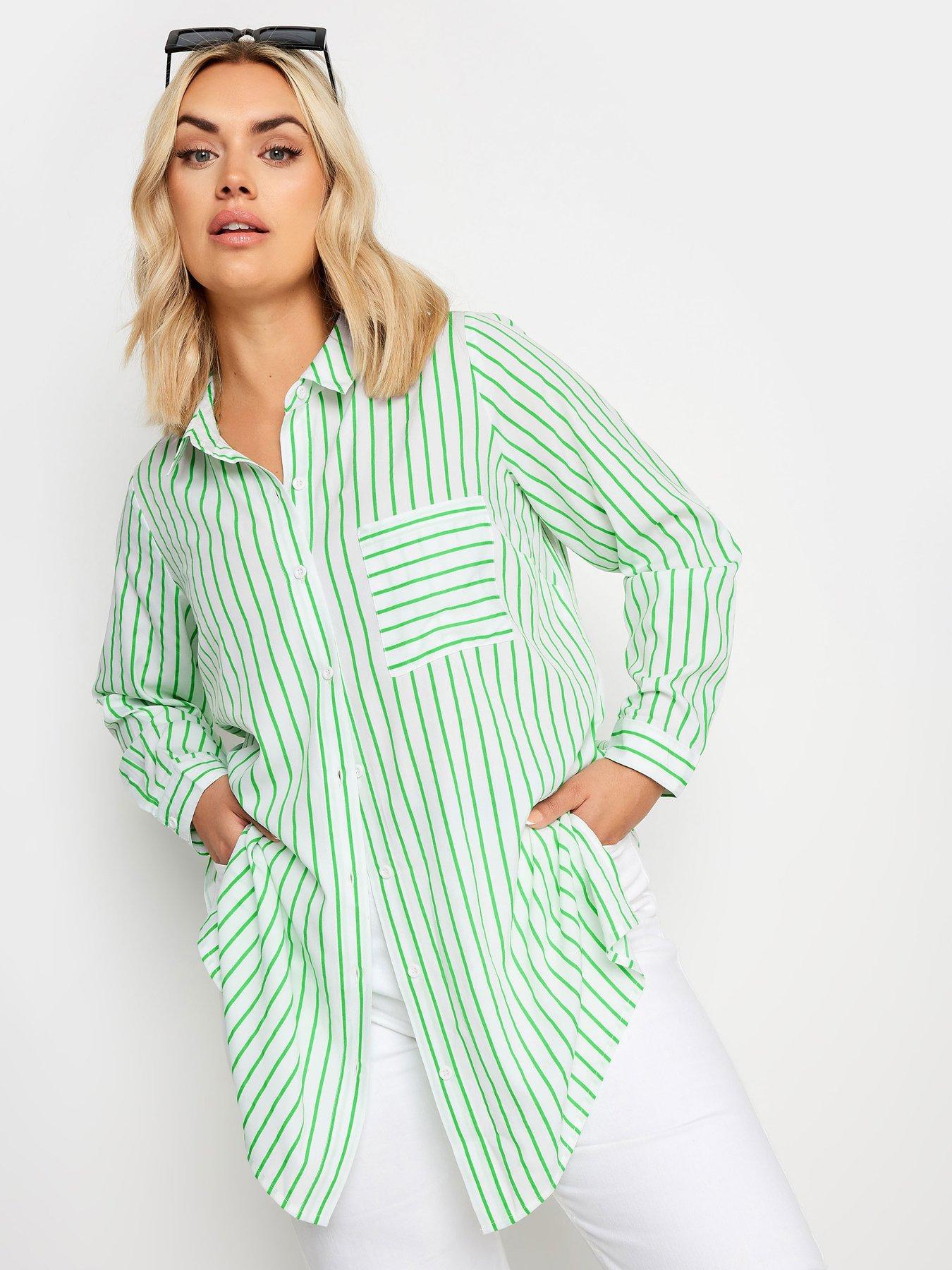 yours-curve-boyfriend-shirt-stripe-green