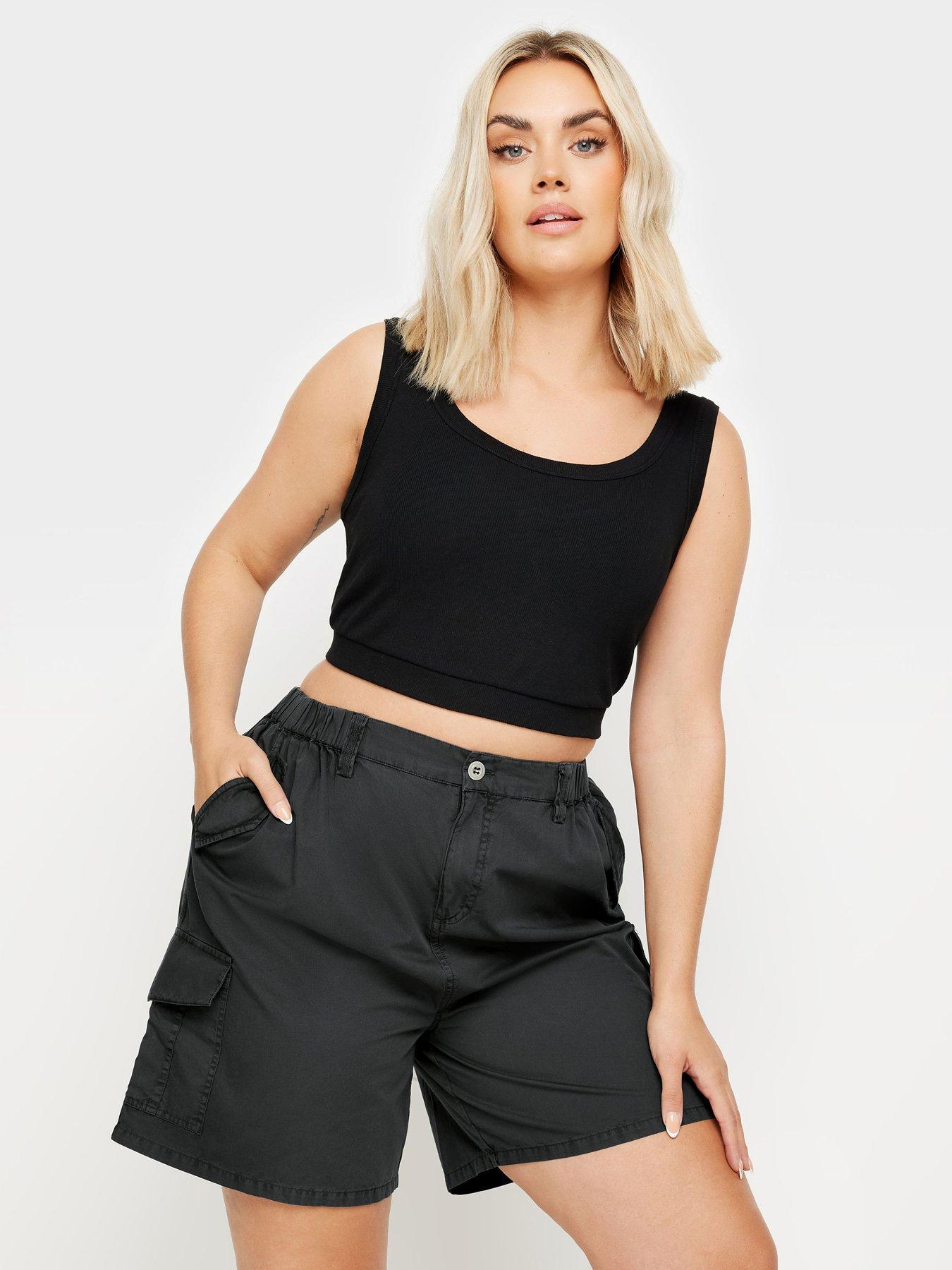Image of Yours Curve Woven Cargo Short Black
