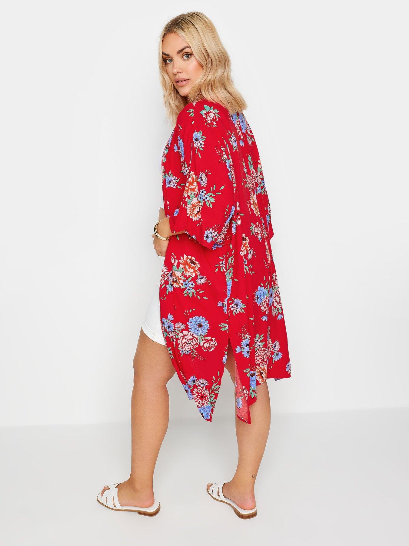 yours-curve-longline-duster-red-floralstillFront