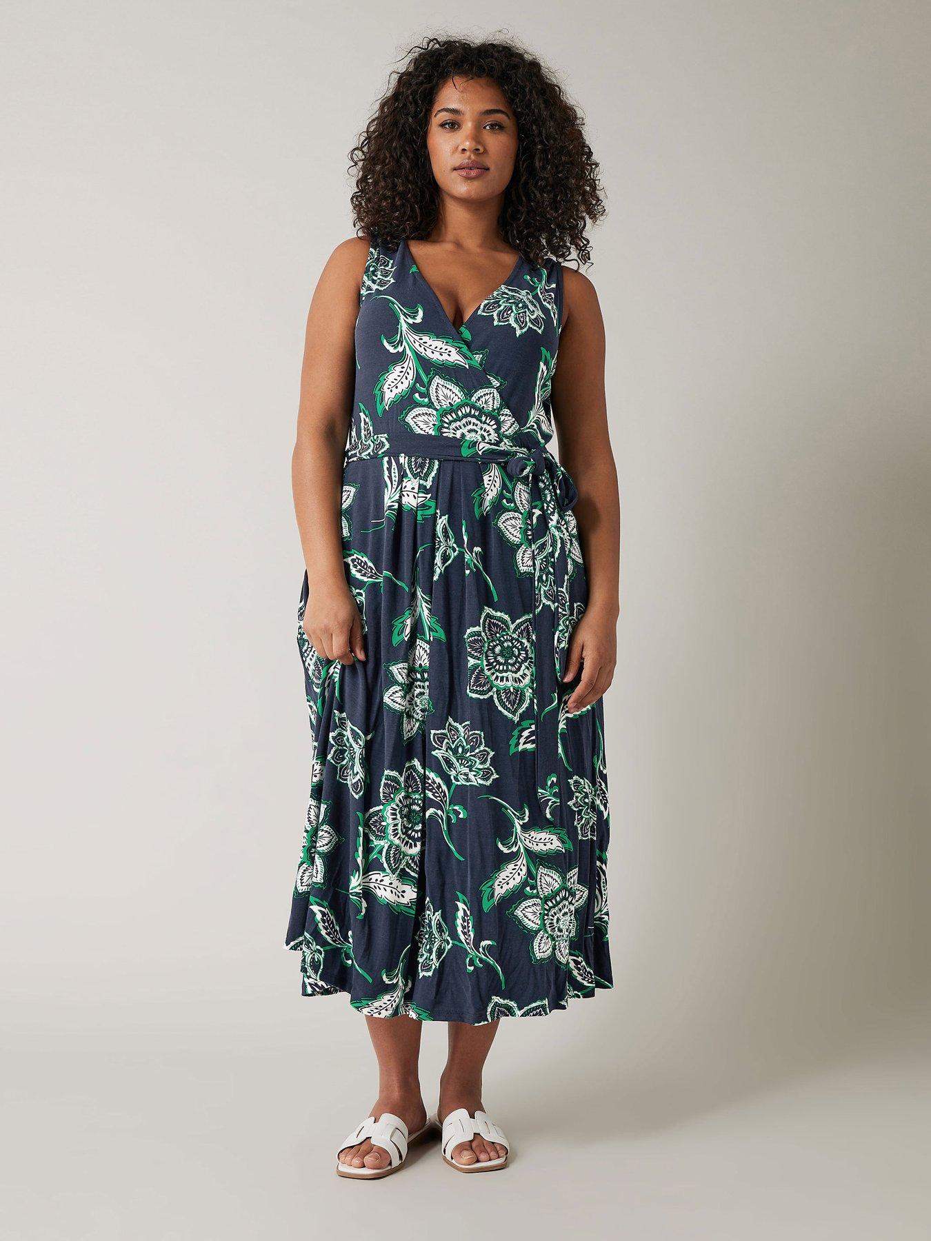 evans-sleeveless-wrap-dress-navygreen-paisley