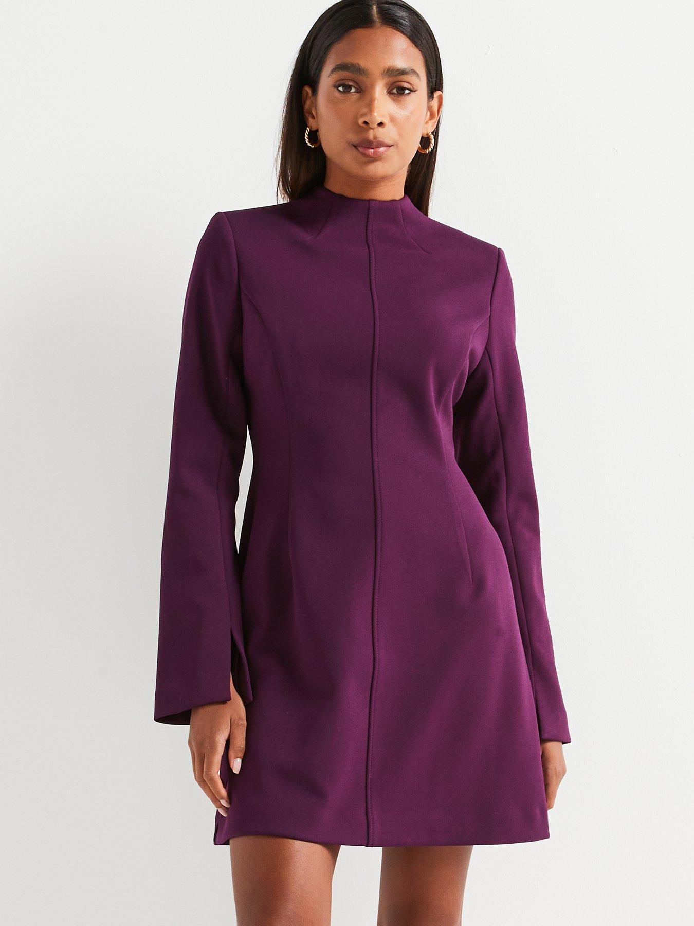 v-by-very-fit-and-flare-mini-dress-purple