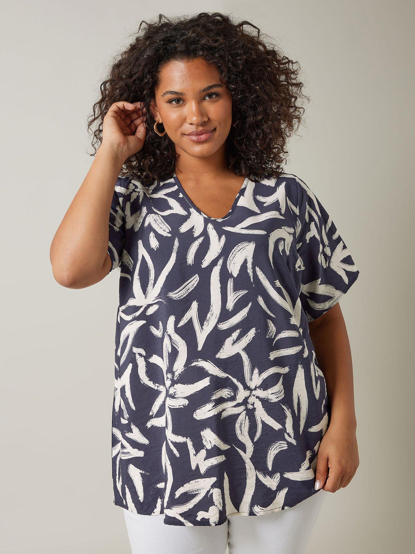 evans-angel-sleeve-top-aop-navy-print