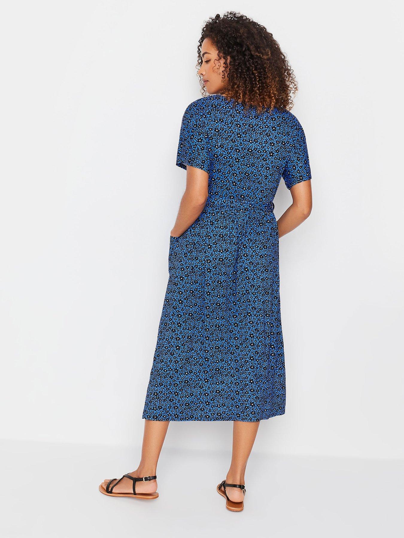 mco-blue-flower-print-tie-waist-dressstillFront