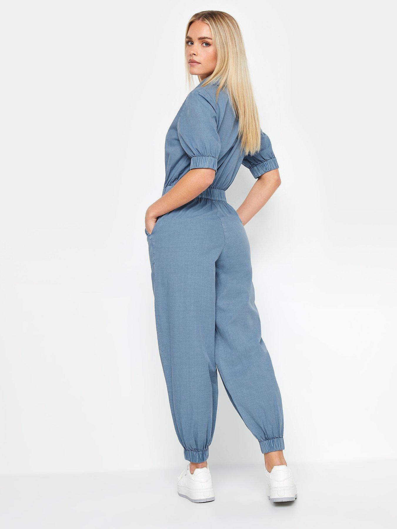 pixiegirl-petite-zip-through-jumpsuit-bluestillFront