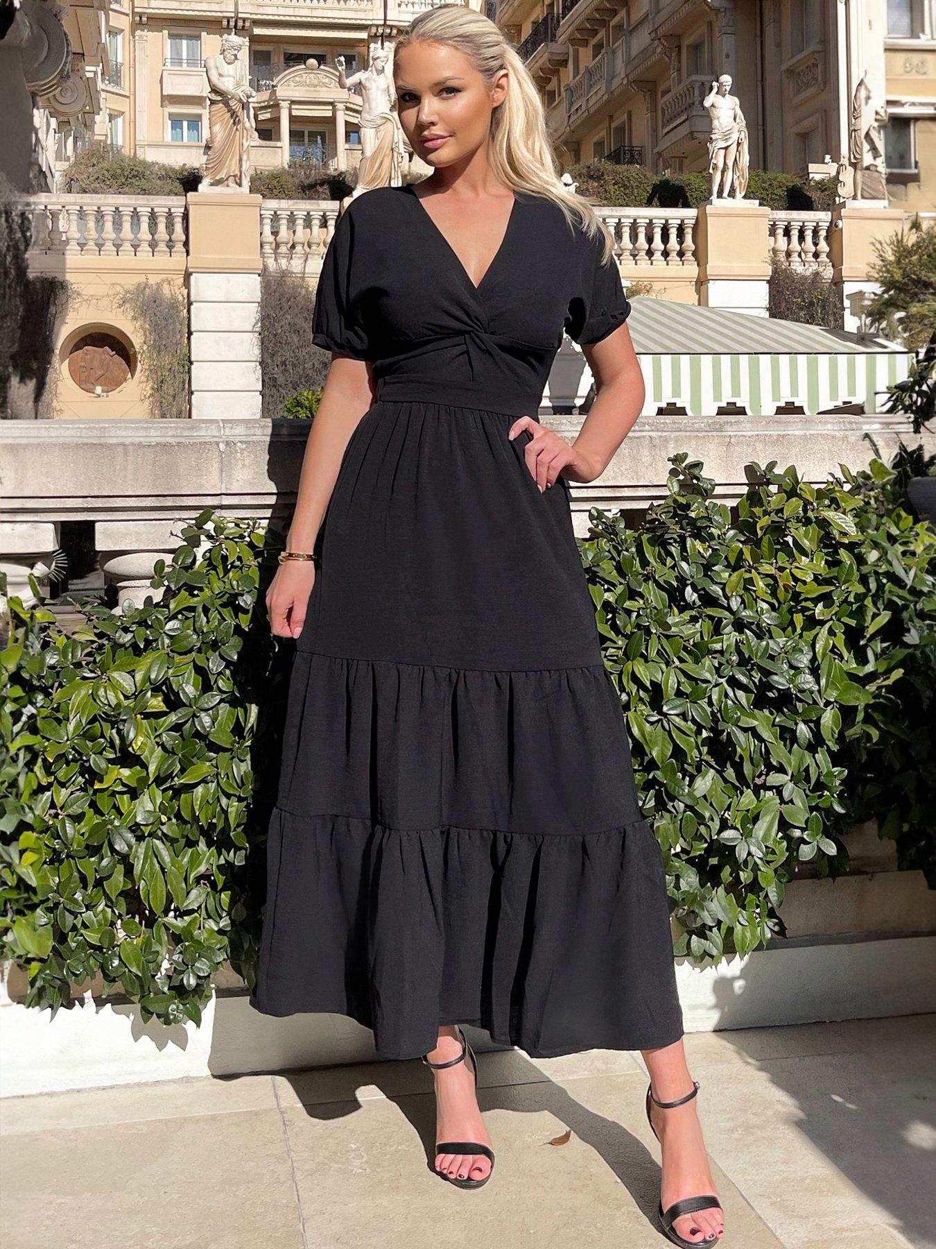 ax-paris-twist-front-maxi-smock-dress-black