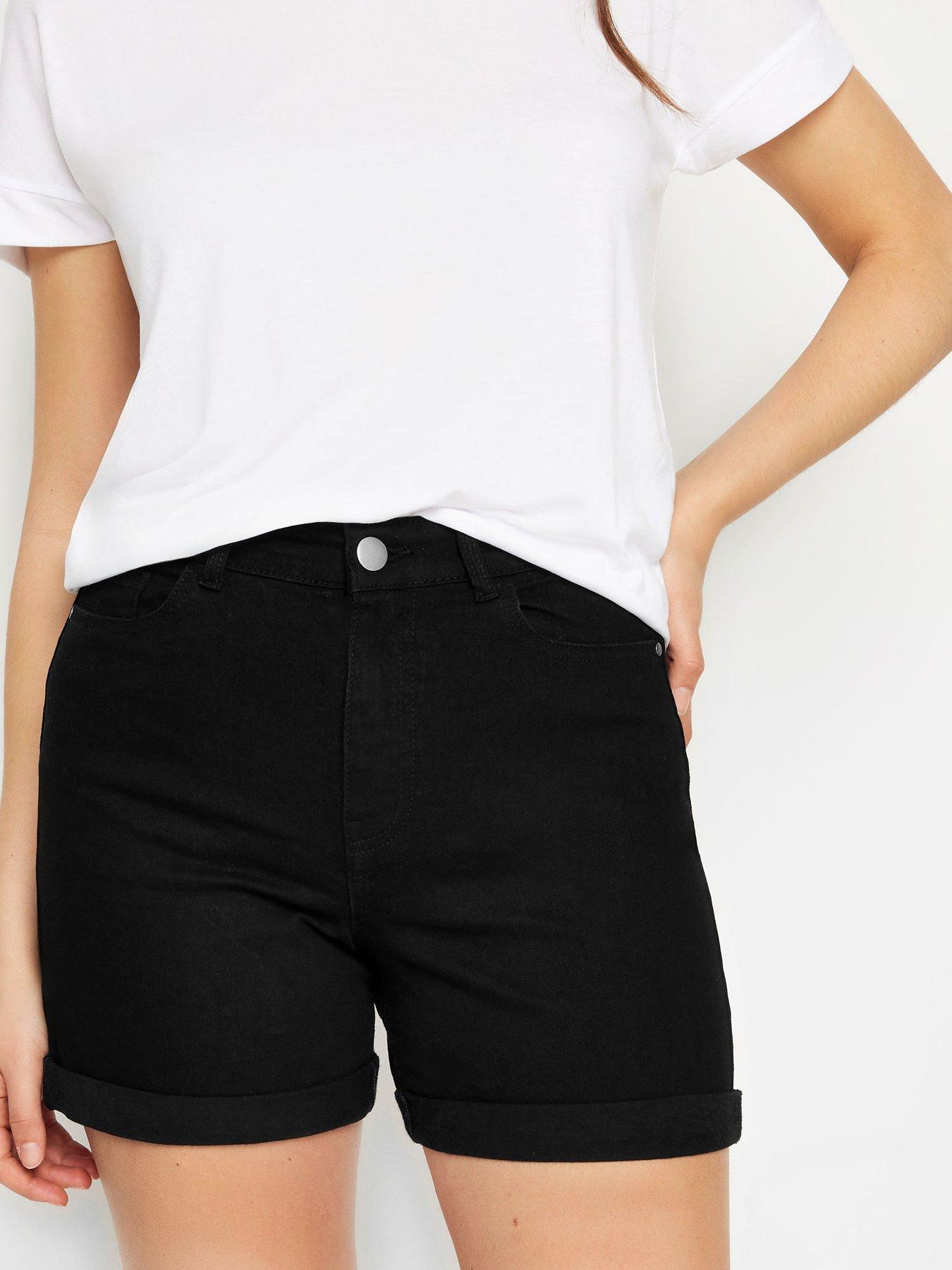 long-tall-sally-turn-up-mom-denim-shorts-blackoutfit