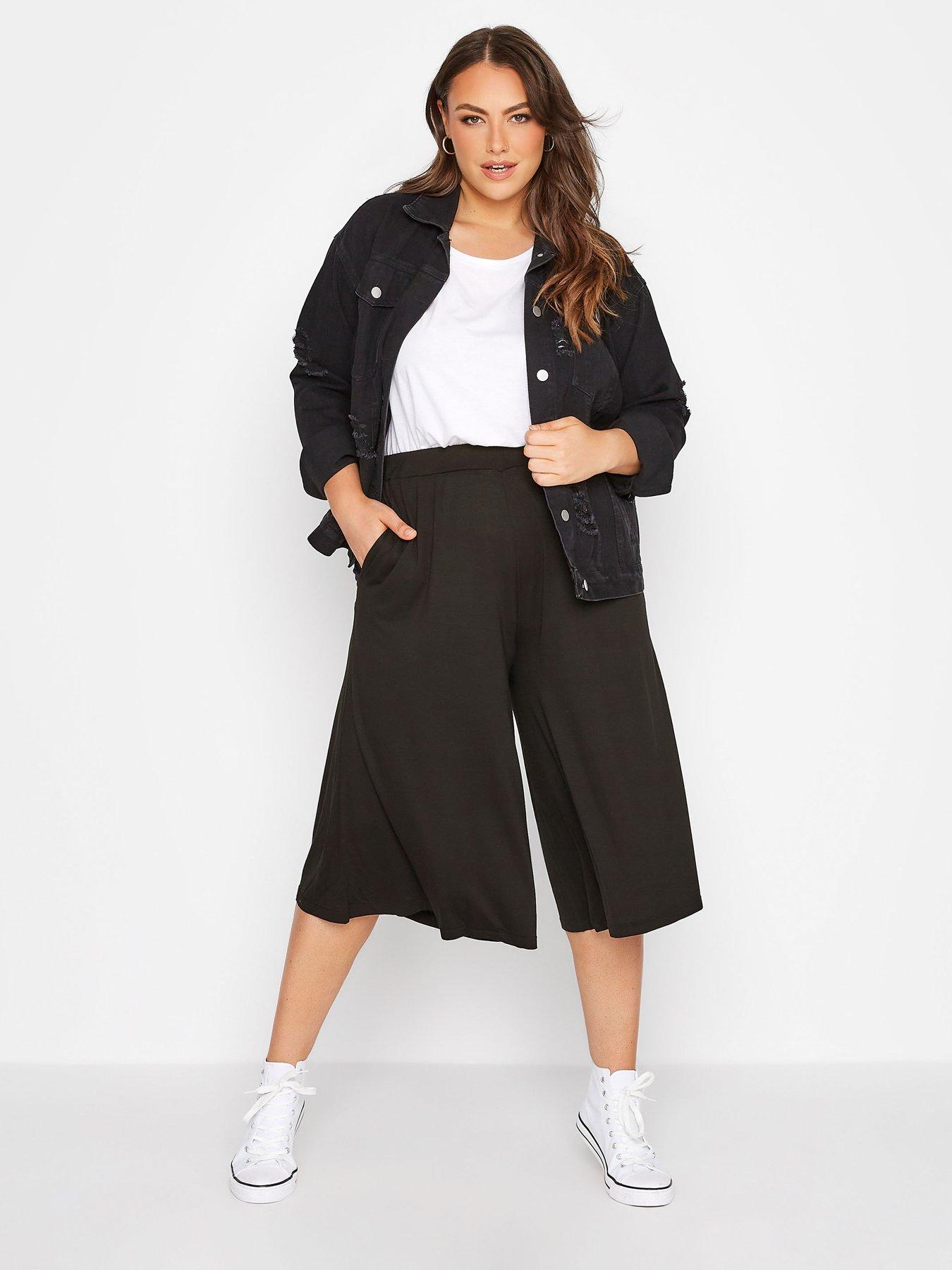 yours-curve-jersey-culotte-blackback