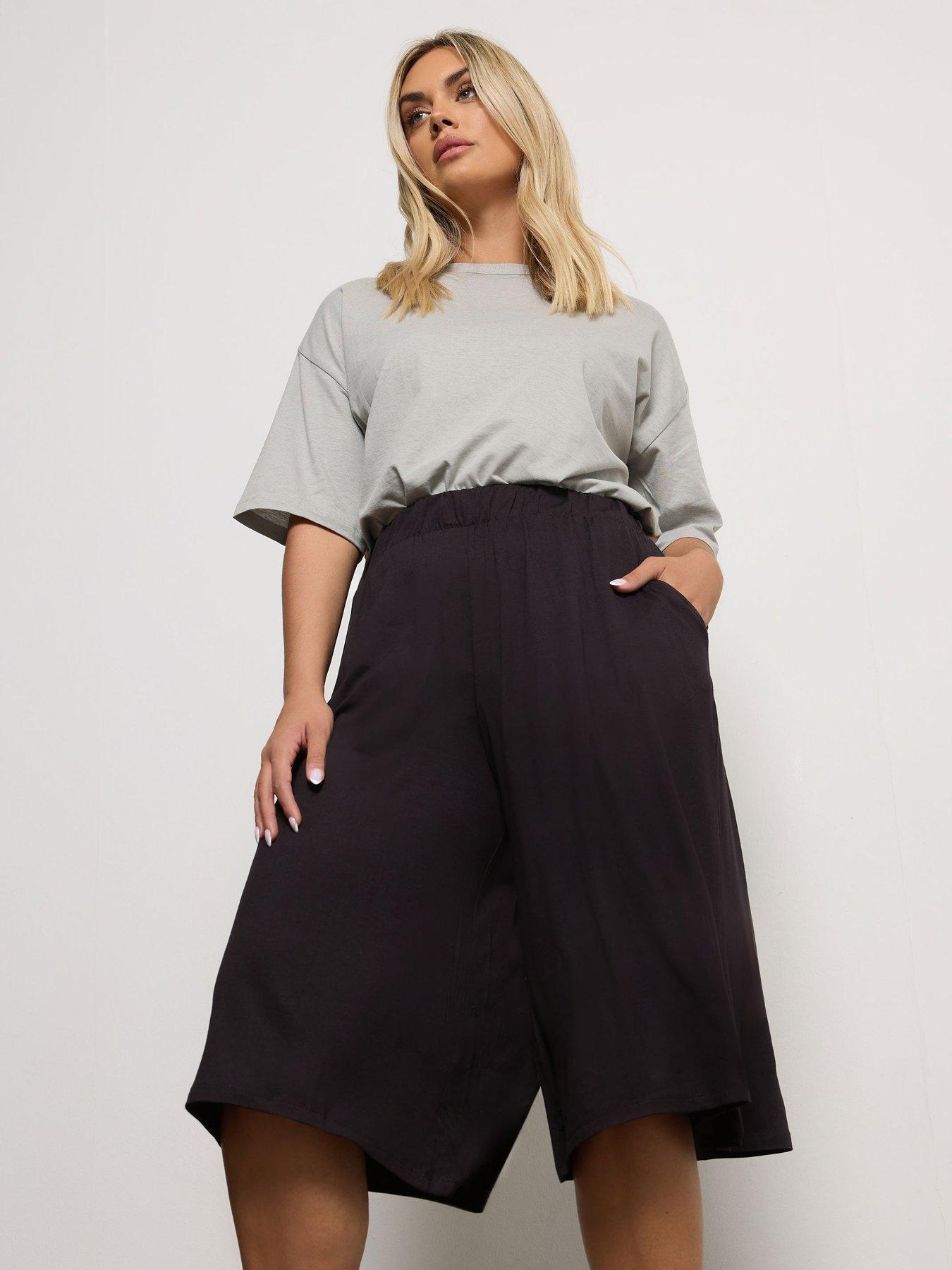 yours-curve-jersey-culotte-blackdetail