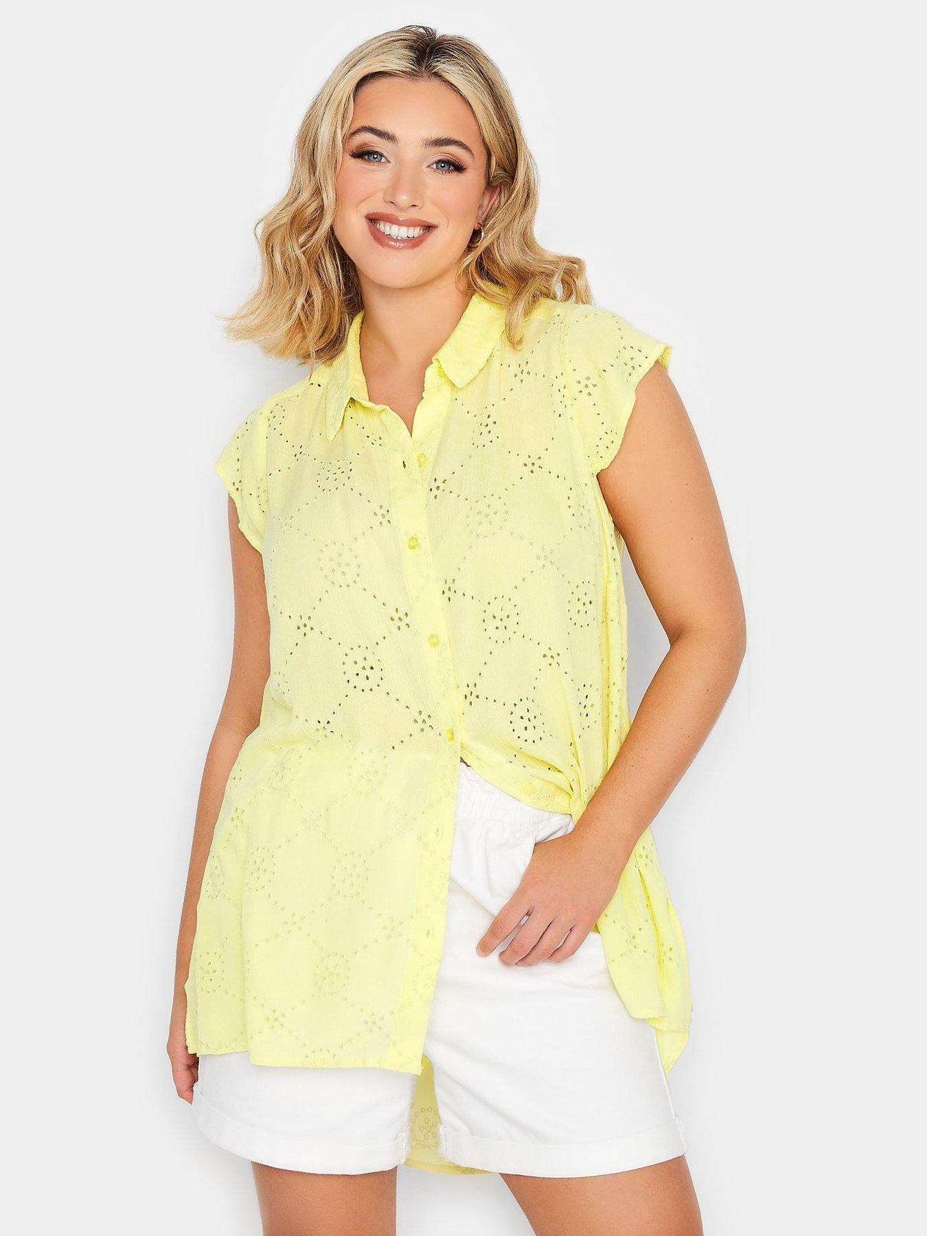 yours-curve-sleeveless-blouse-yellow-broidery