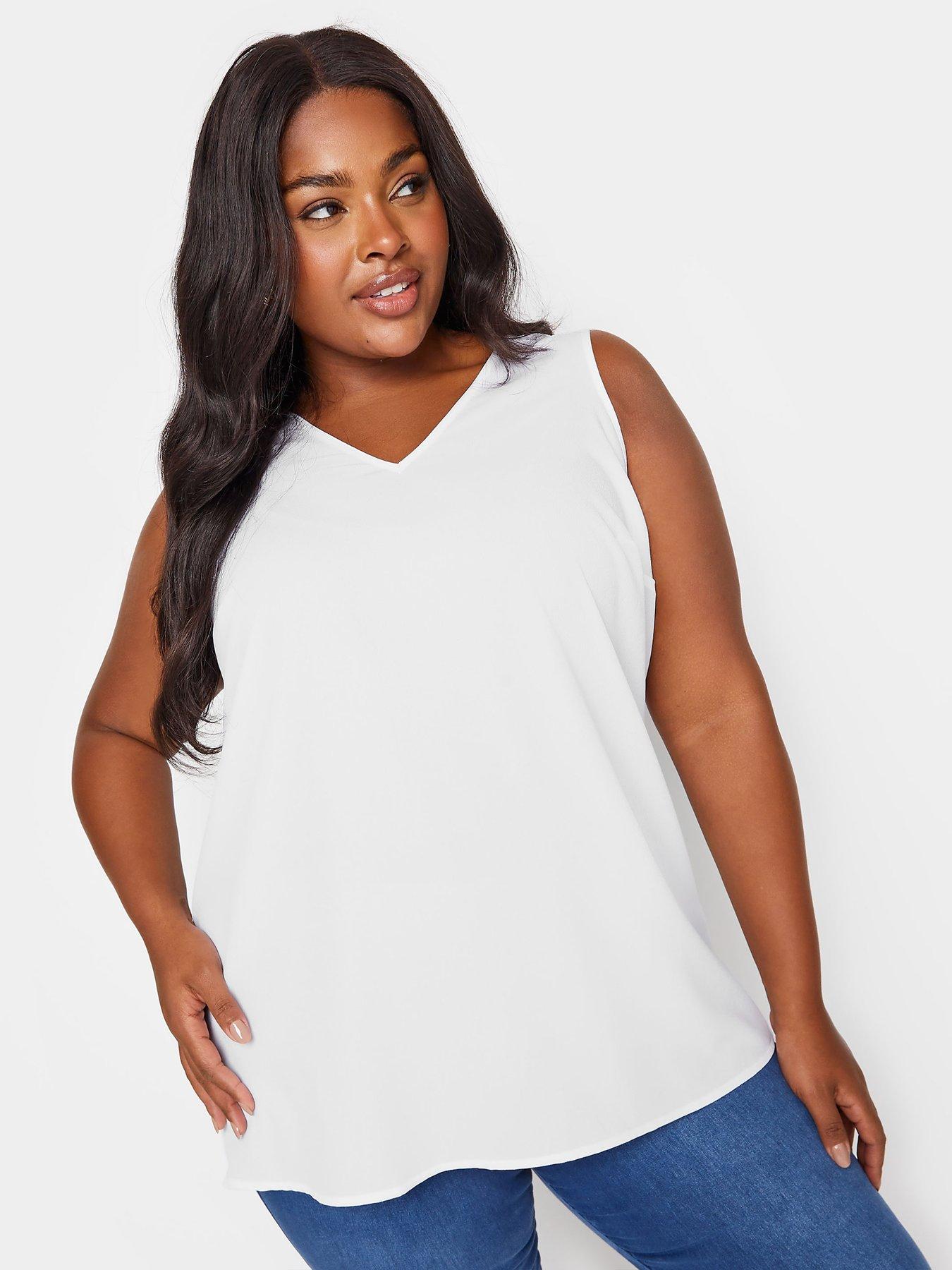 yours-curve-sleeveless-v-neck-vest-white